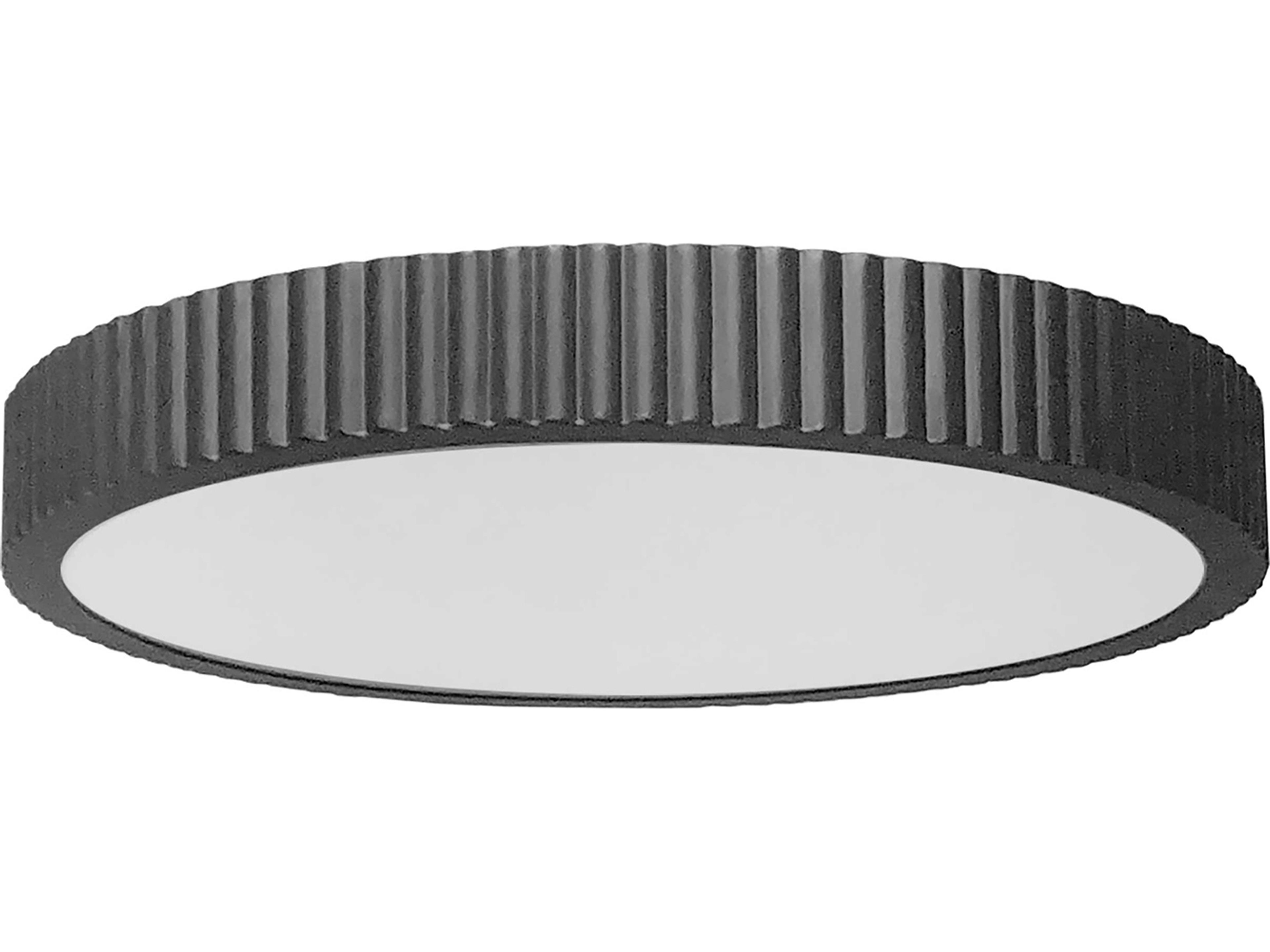 Dainolite Nabisco 1-Light Matte Black Round Flush Mount