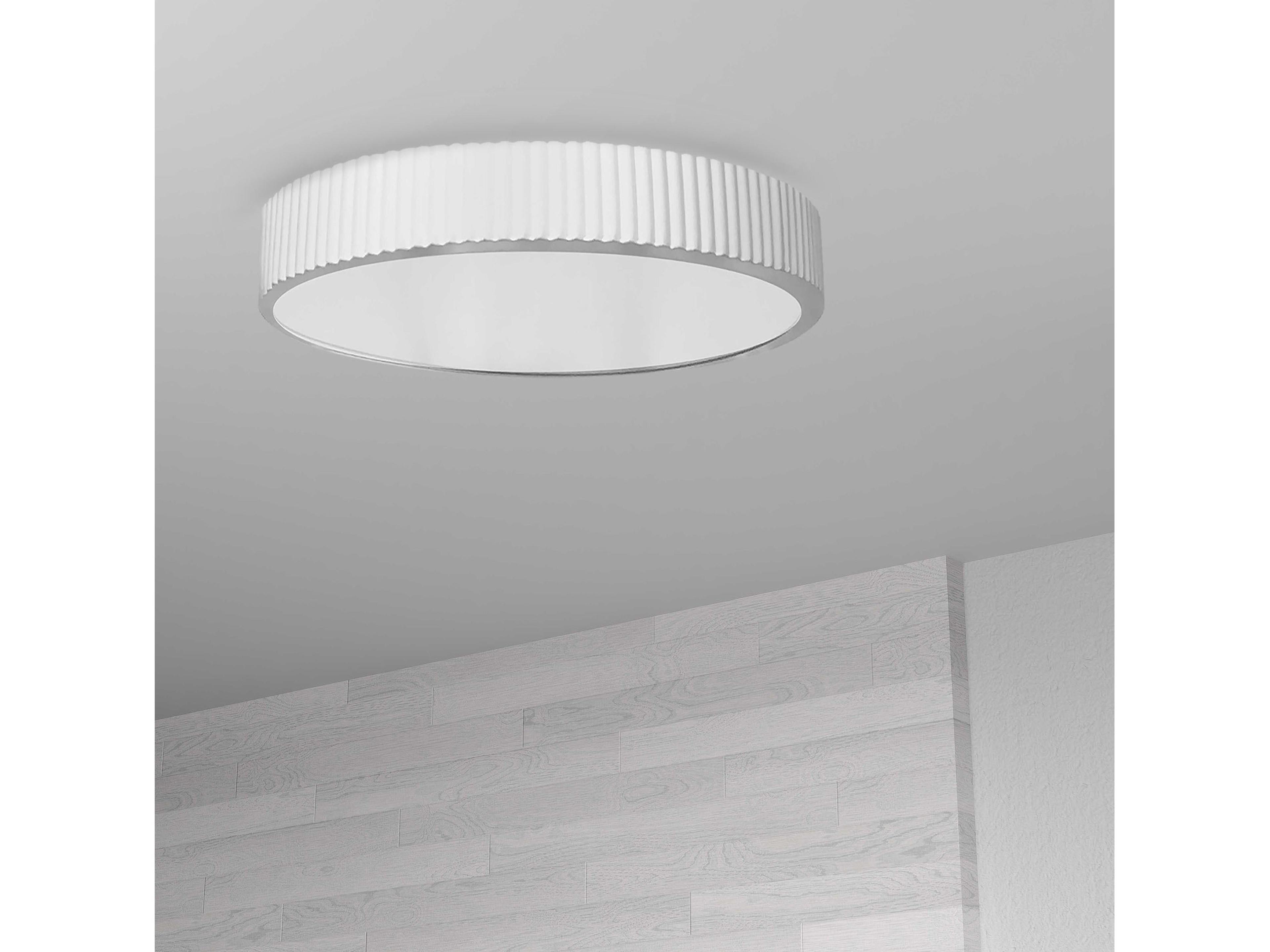 Dainolite Nabisco 1-Light Matte White Round Flush Mount