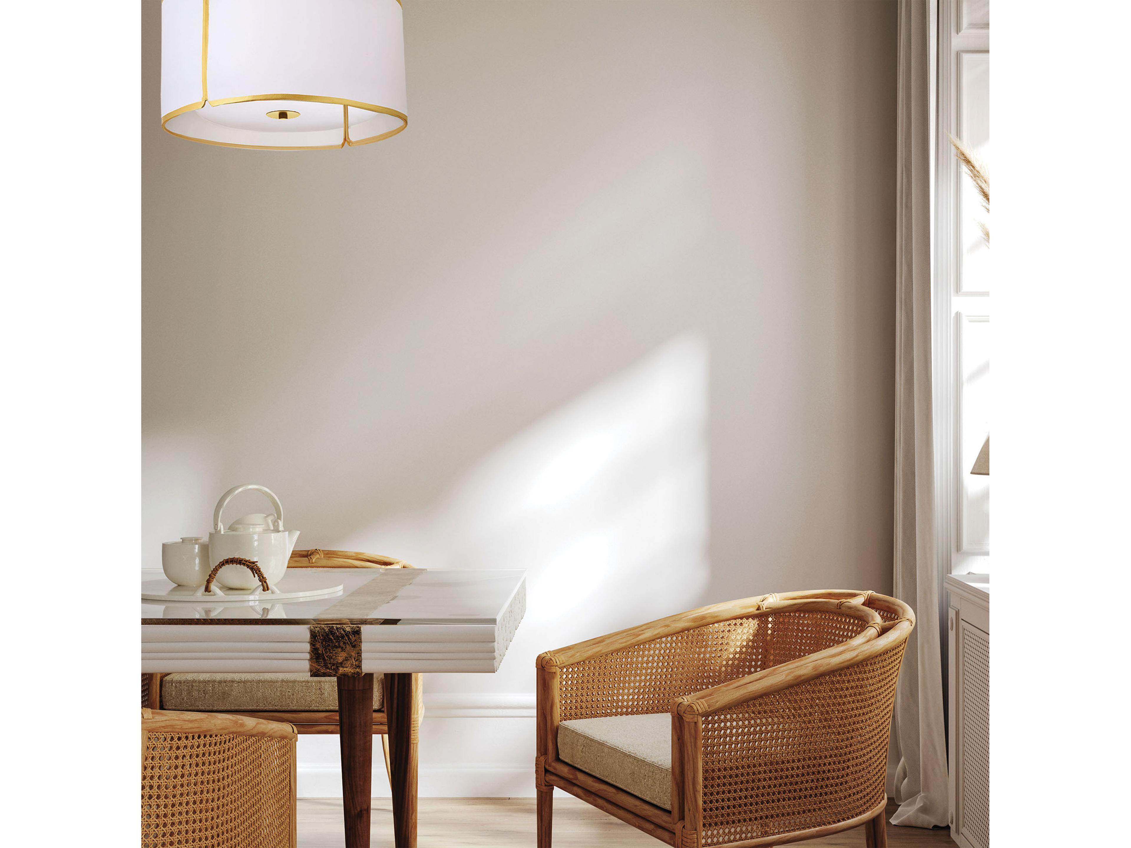 Dainolite Notched Drum 3-Light Gold White Flush Mount