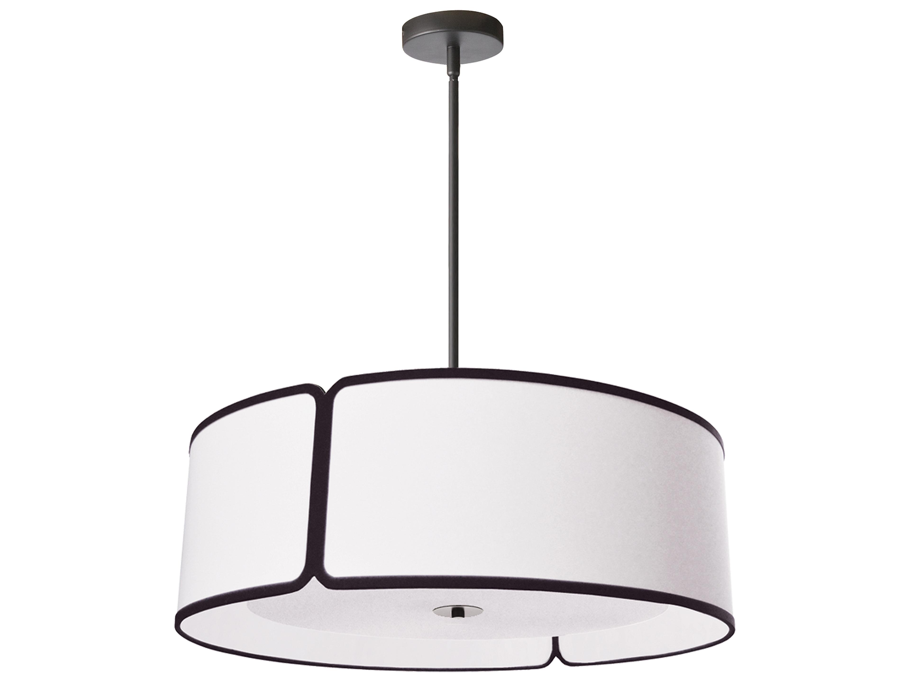 Notched Drum 4-Light Black Pendant