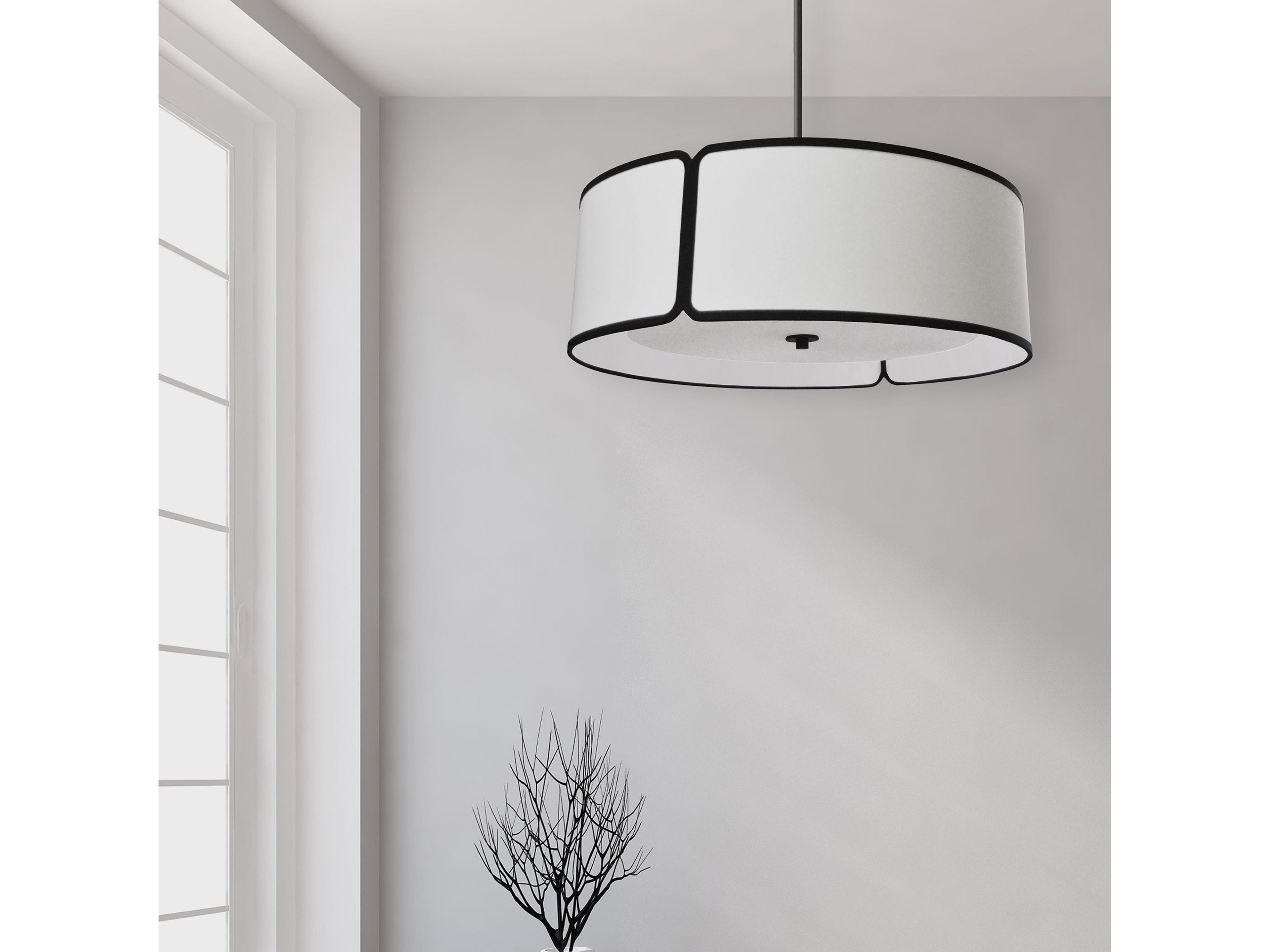 Dainolite Notched Drum 4-Light Black Pendant