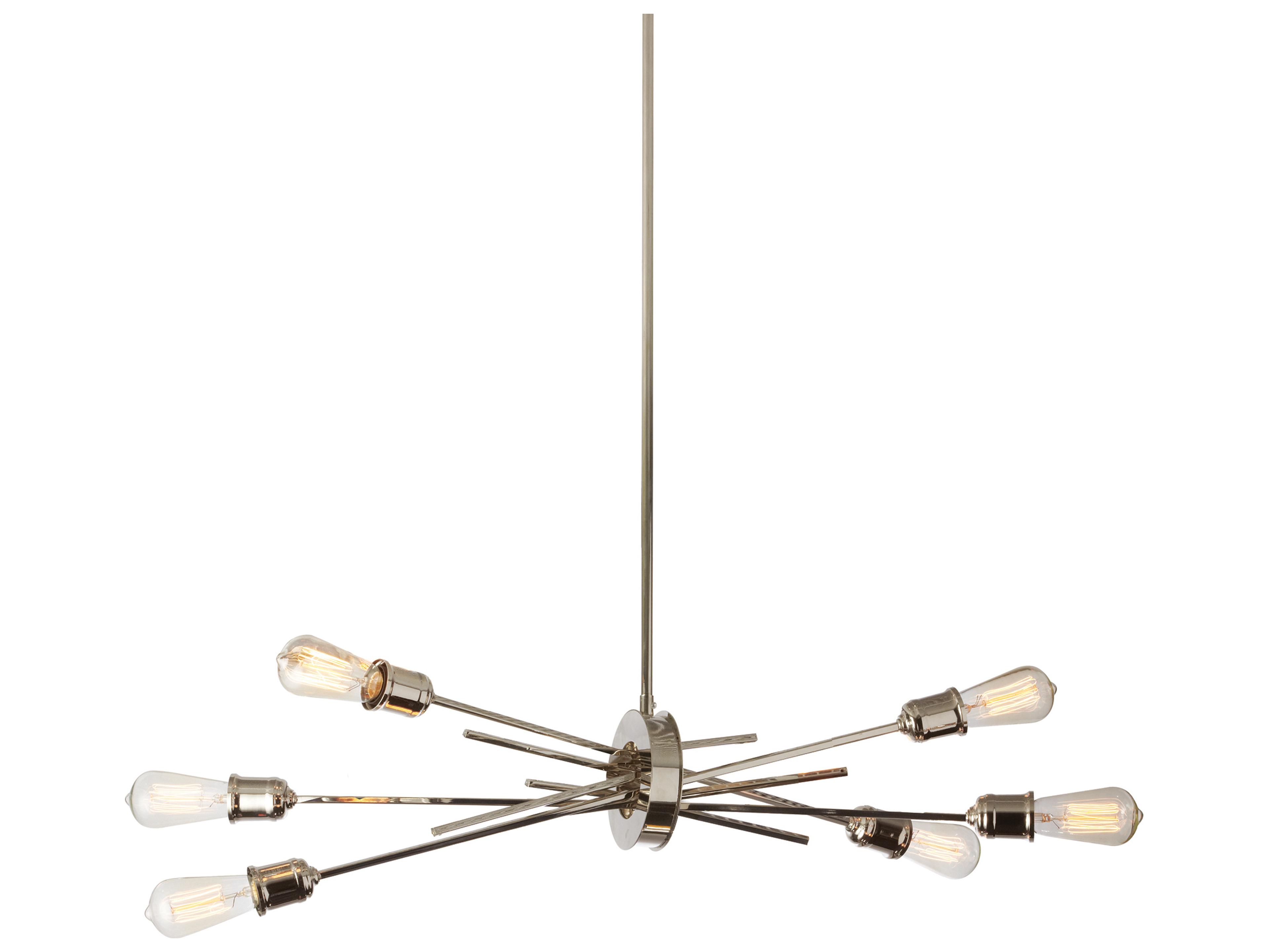 Nebraska 6-Light Burnished Chrome Linear Sputnik Pendant