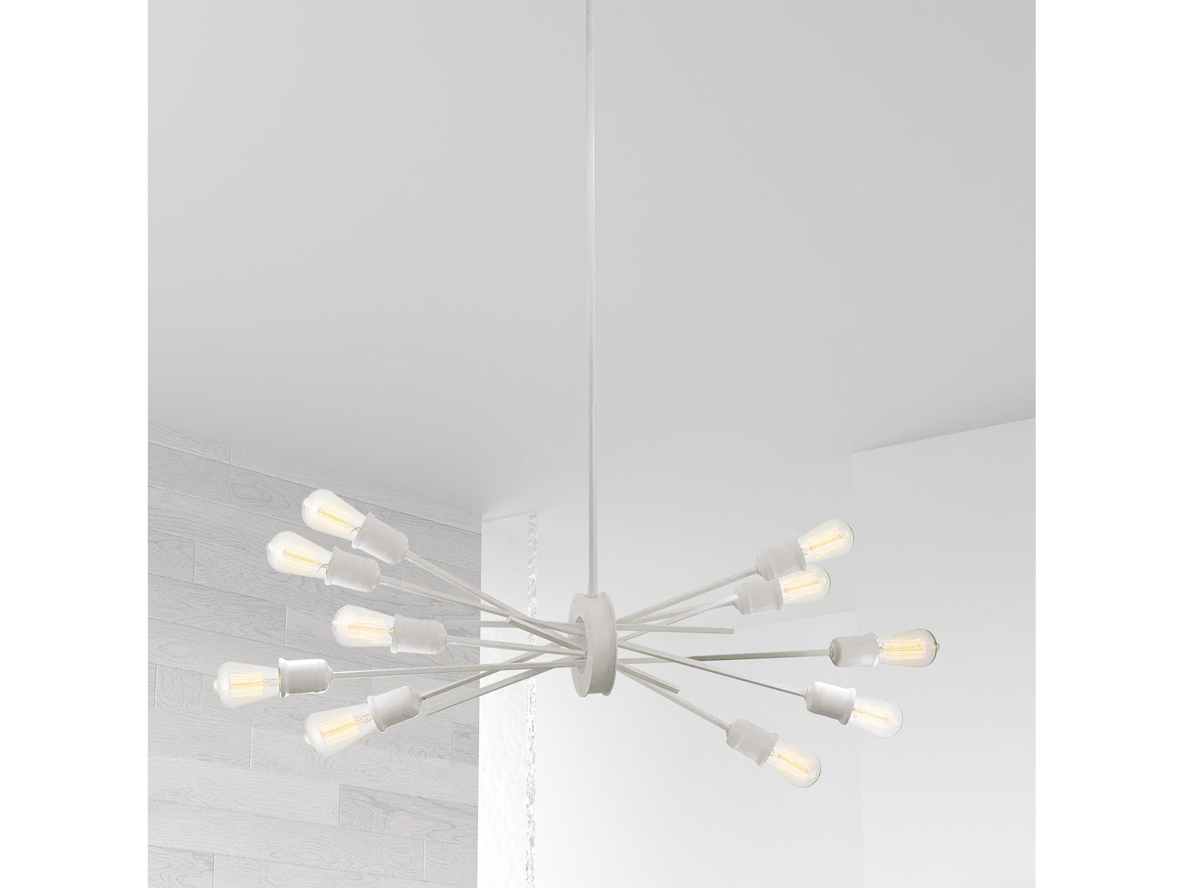 Dainolite Nebraska 10-Light Matte White Linear Sputnik Pendant