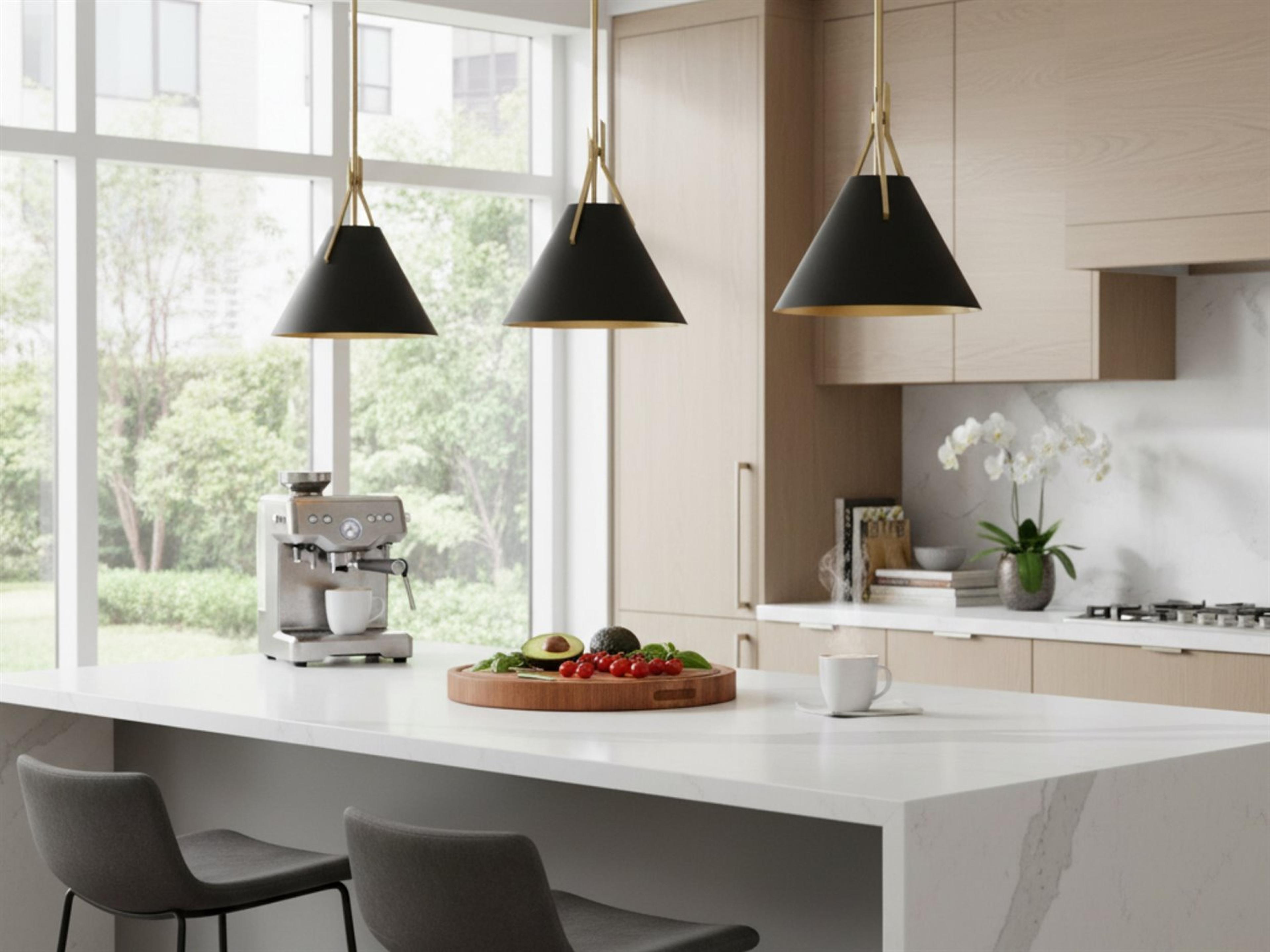Dainolite Nicole 1-Light Aged Brass Black Gold Mini Pendant
