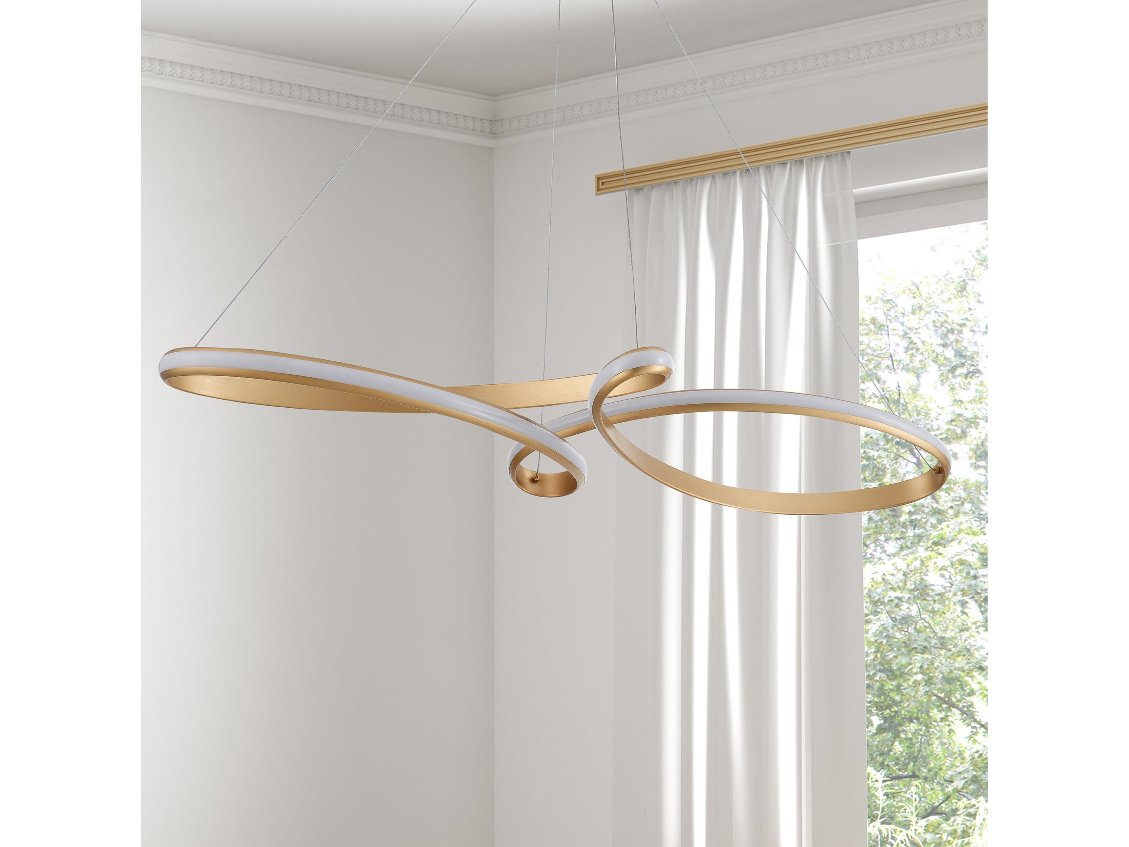 Dainolite Nola 1-Light Aged Brass White Island Pendant