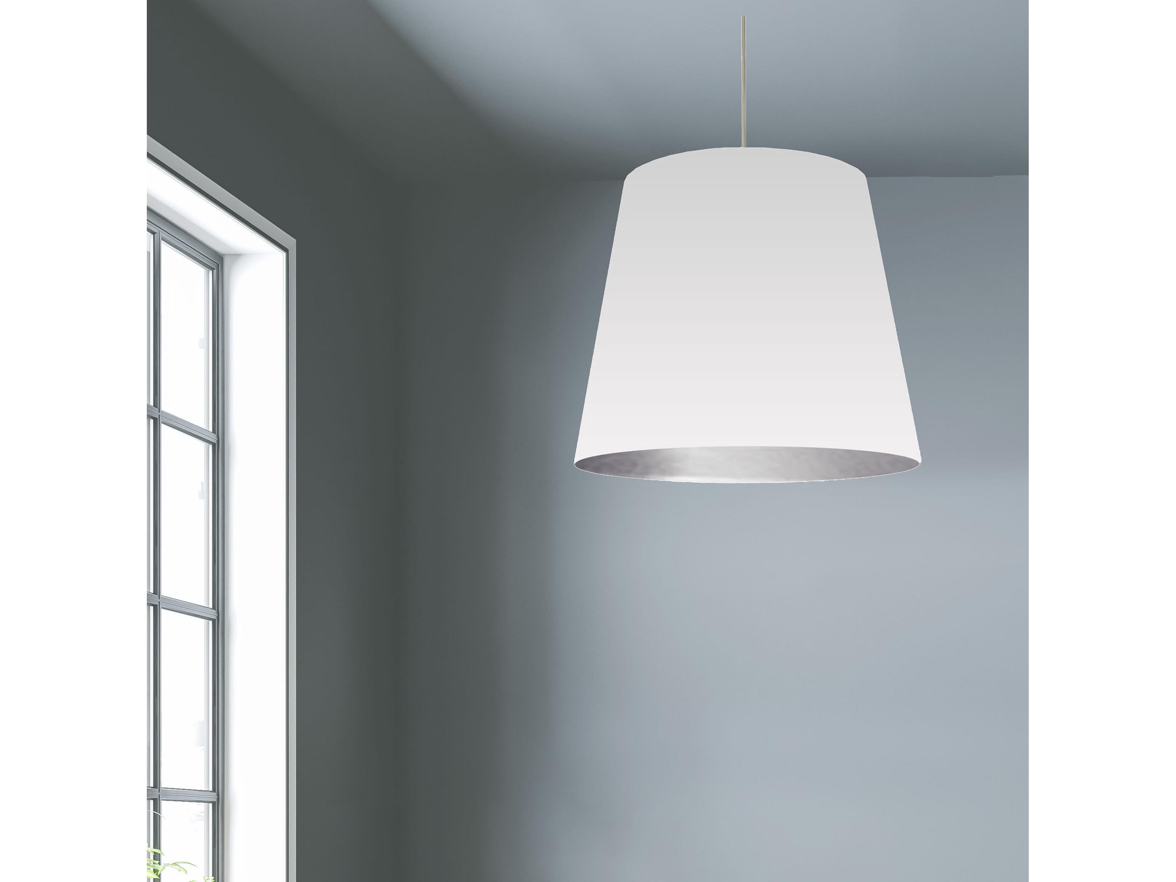 Dainolite Oversized Drum 1-Light Polished Chrome Silver Pendant