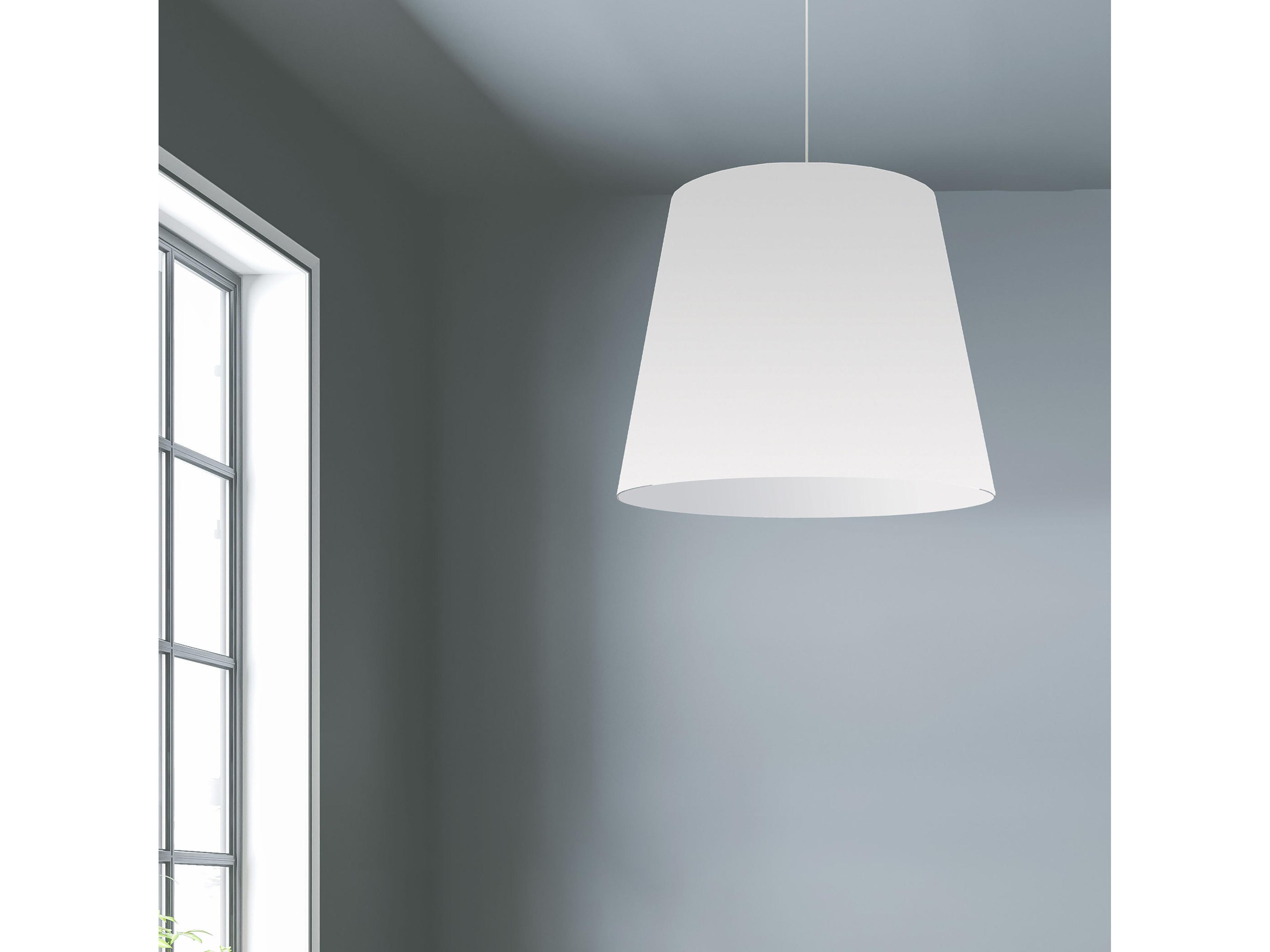 Dainolite Oversized Drum 1-Light Polished Chrome White Pendant