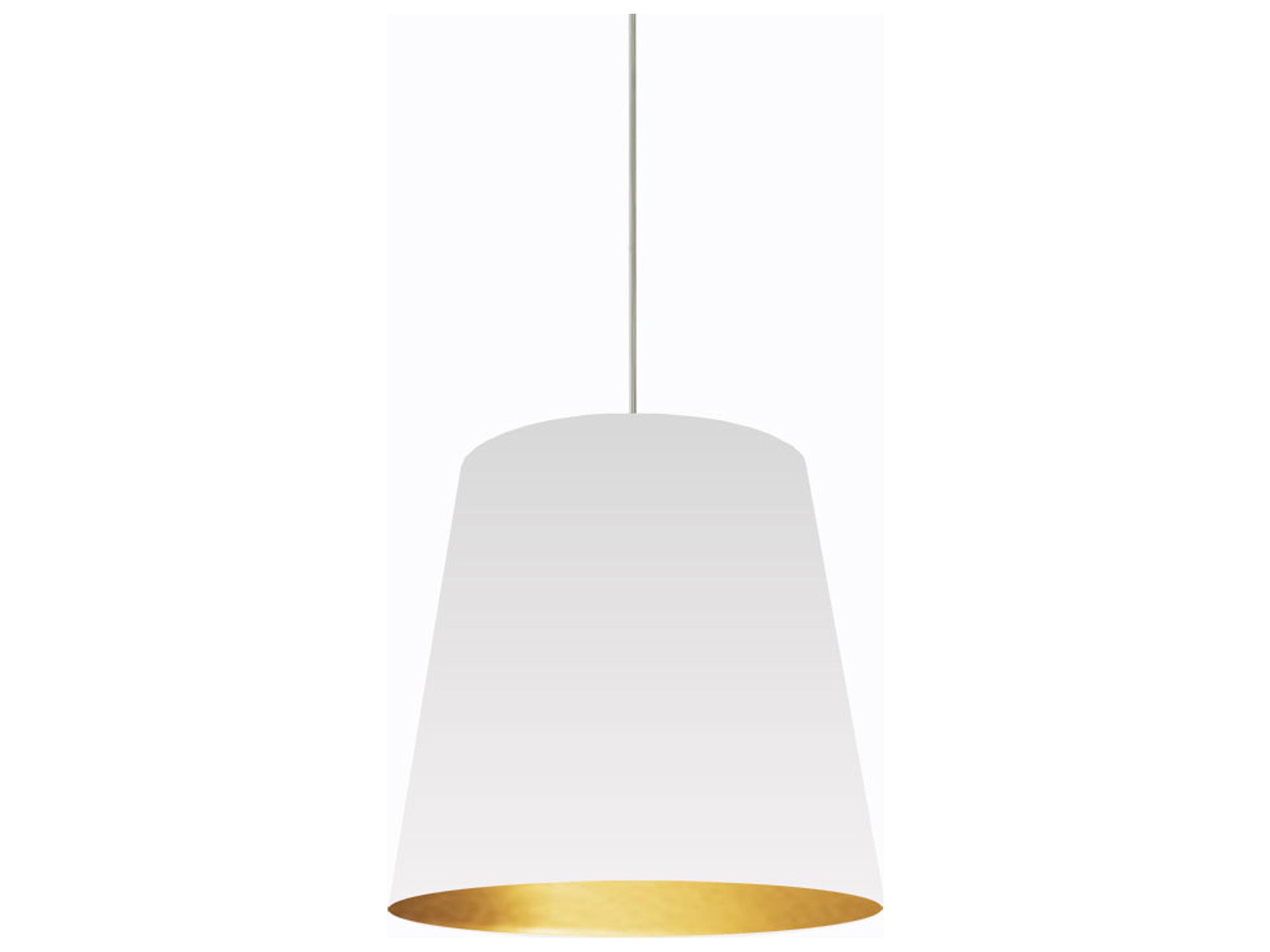 Oversized Drum 1-Light Gold White Pendant