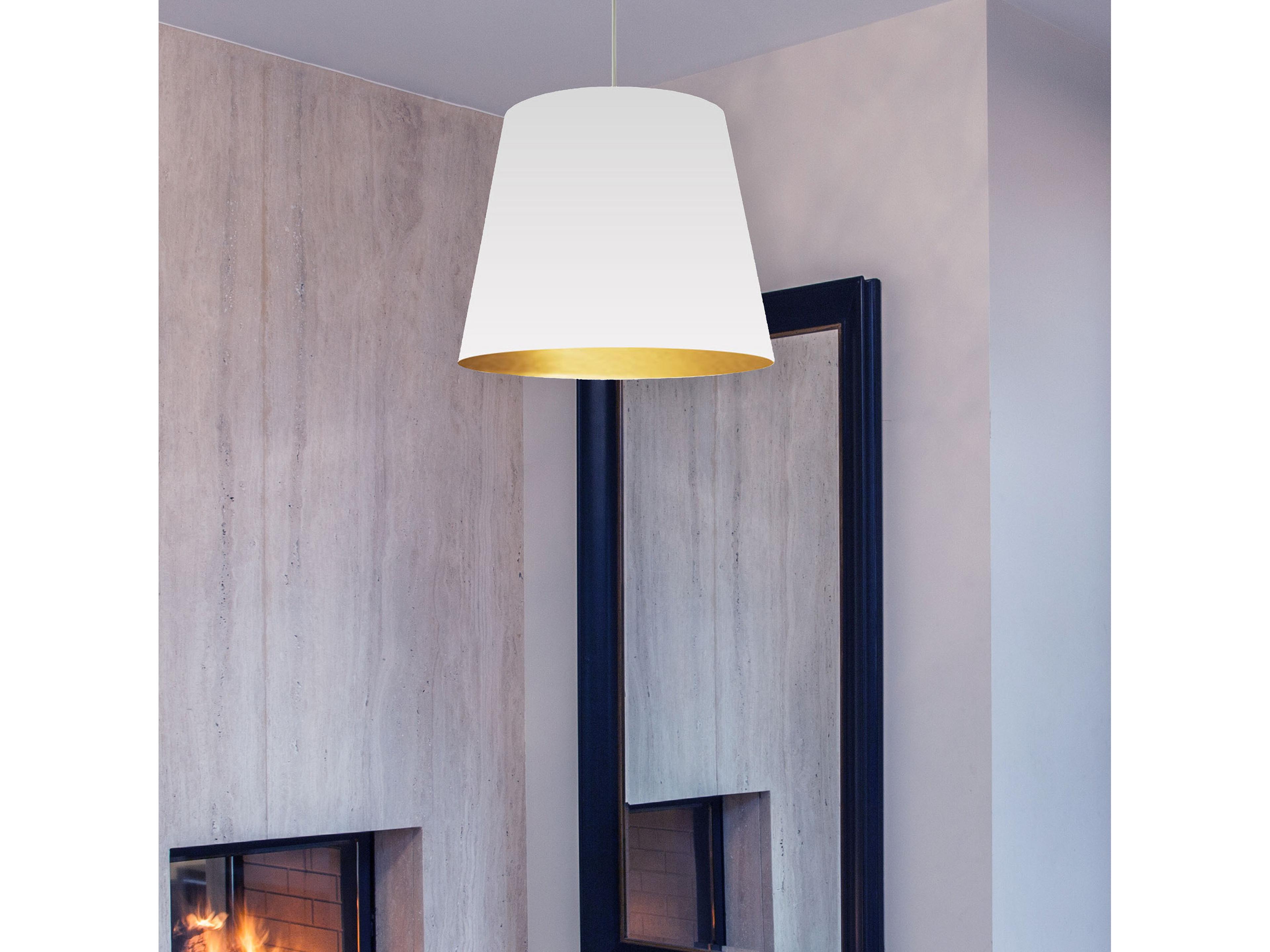 Dainolite Oversized Drum 1-Light Gold White Pendant