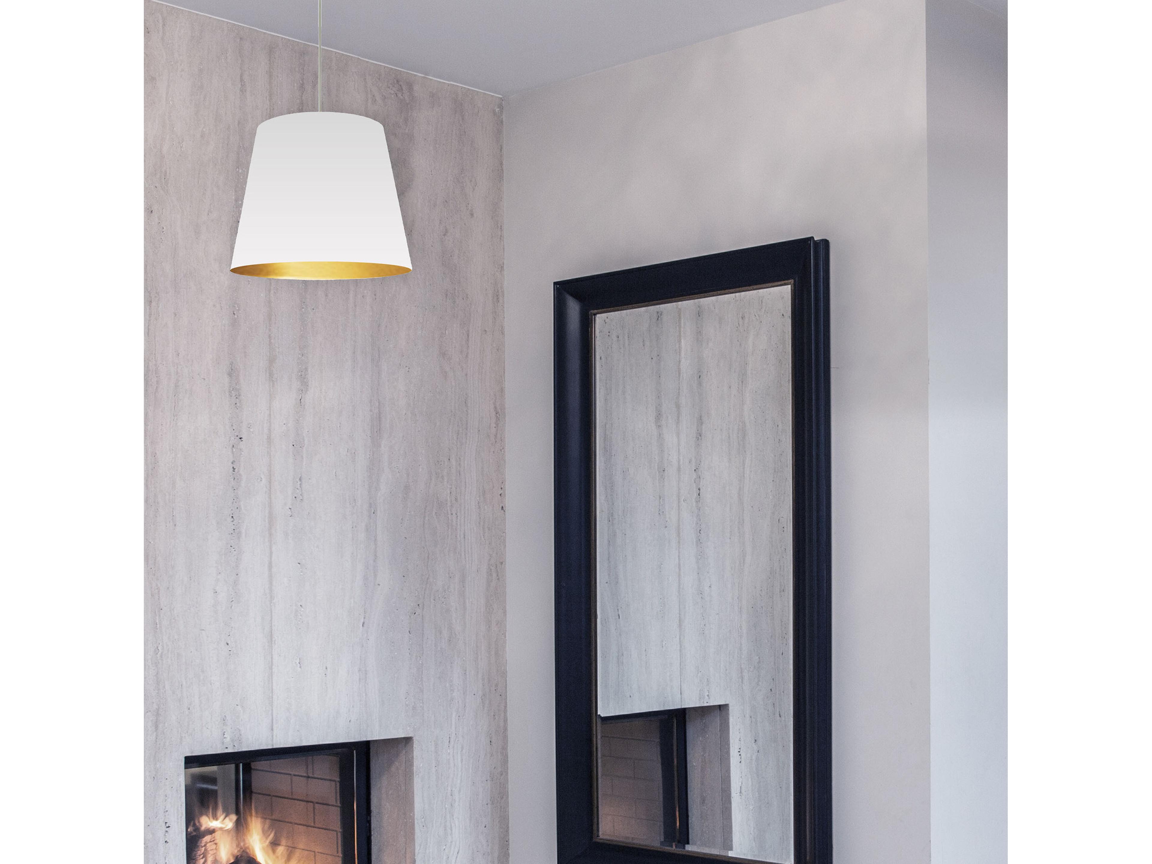 Dainolite Oversized Drum 1-Light Gold White Pendant