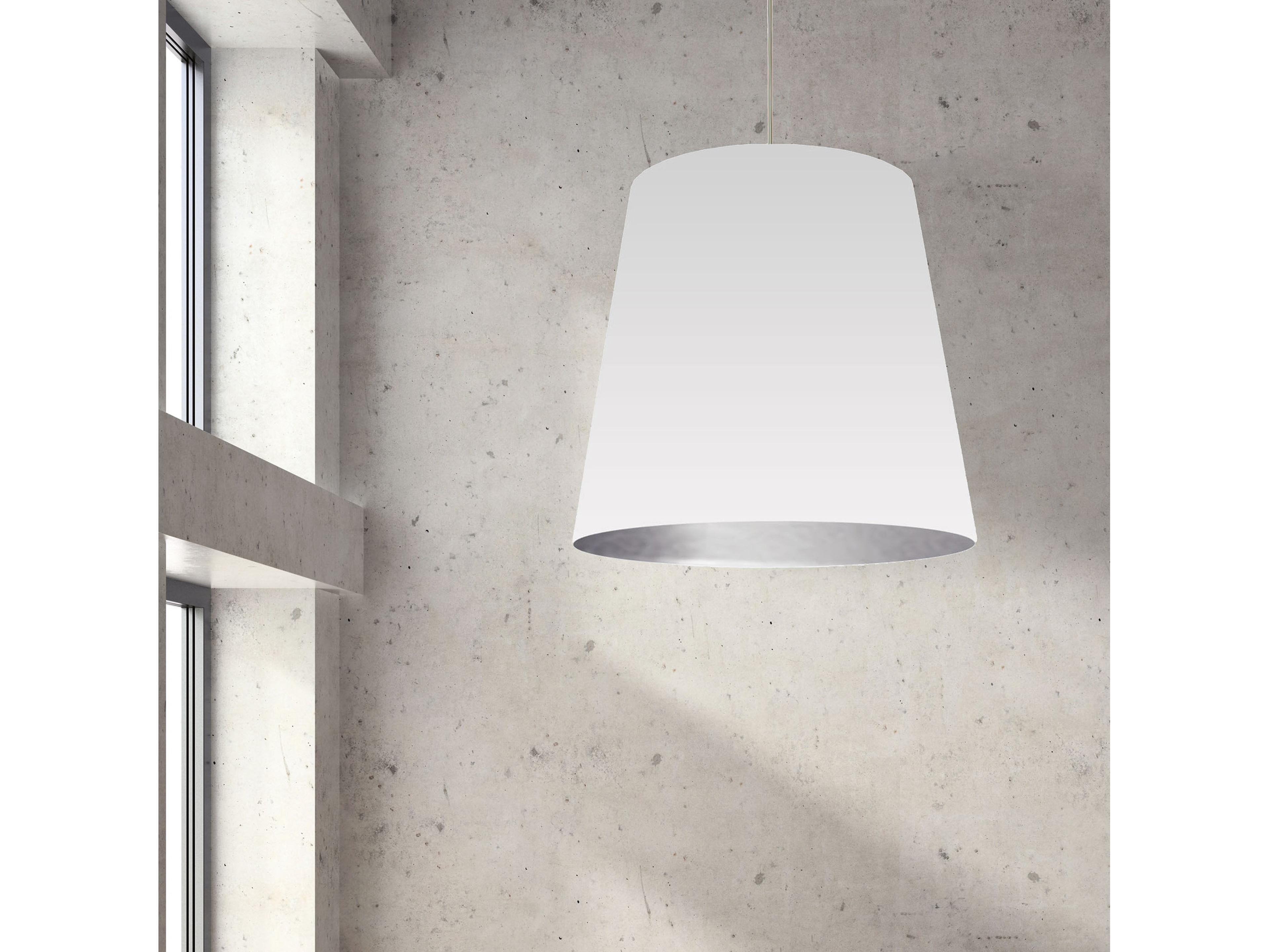 Dainolite Oversized Drum 1-Light Polished Chrome White Pendant