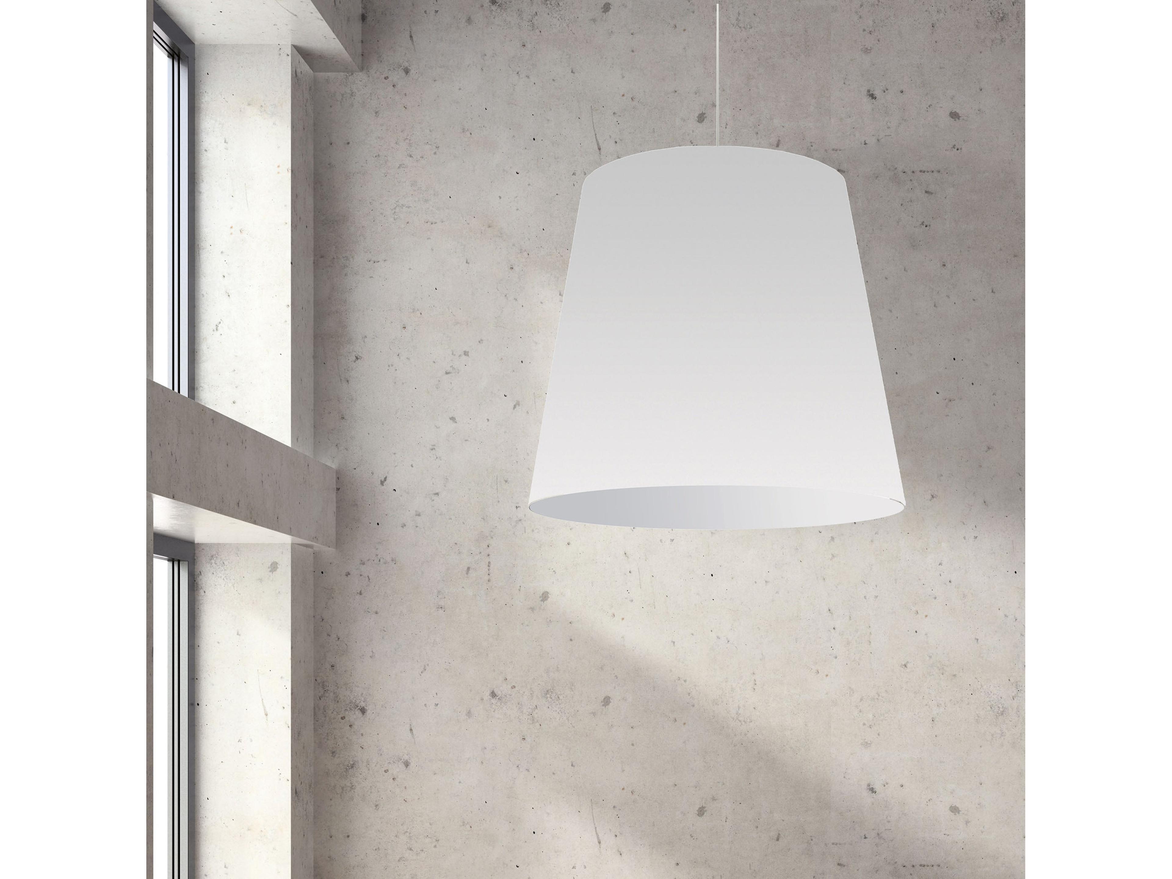 Dainolite Oversized Drum 1-Light Polished Chrome White Pendant