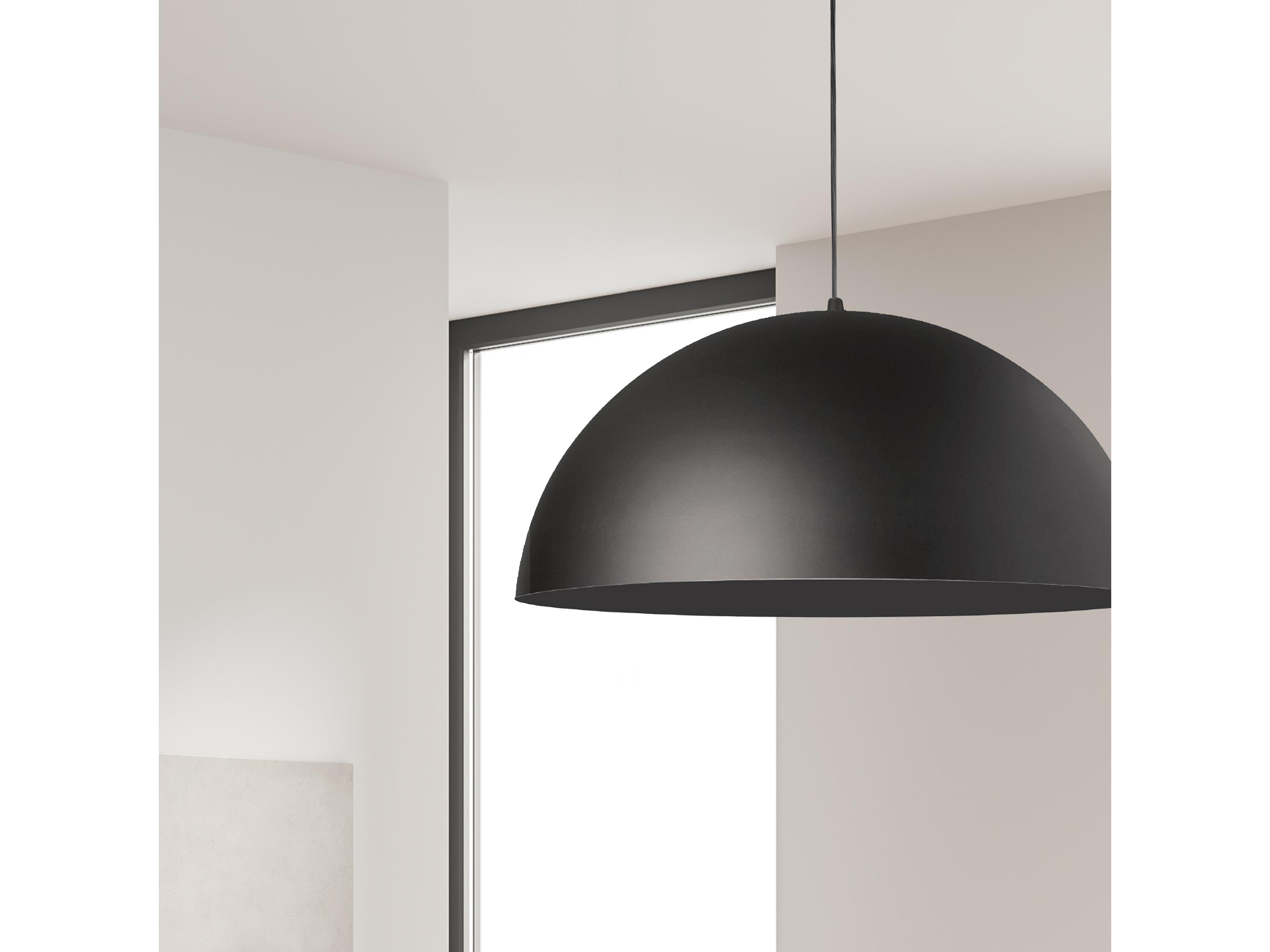Dainolite Ofelia 1-Light Matte Black Dome Pendant