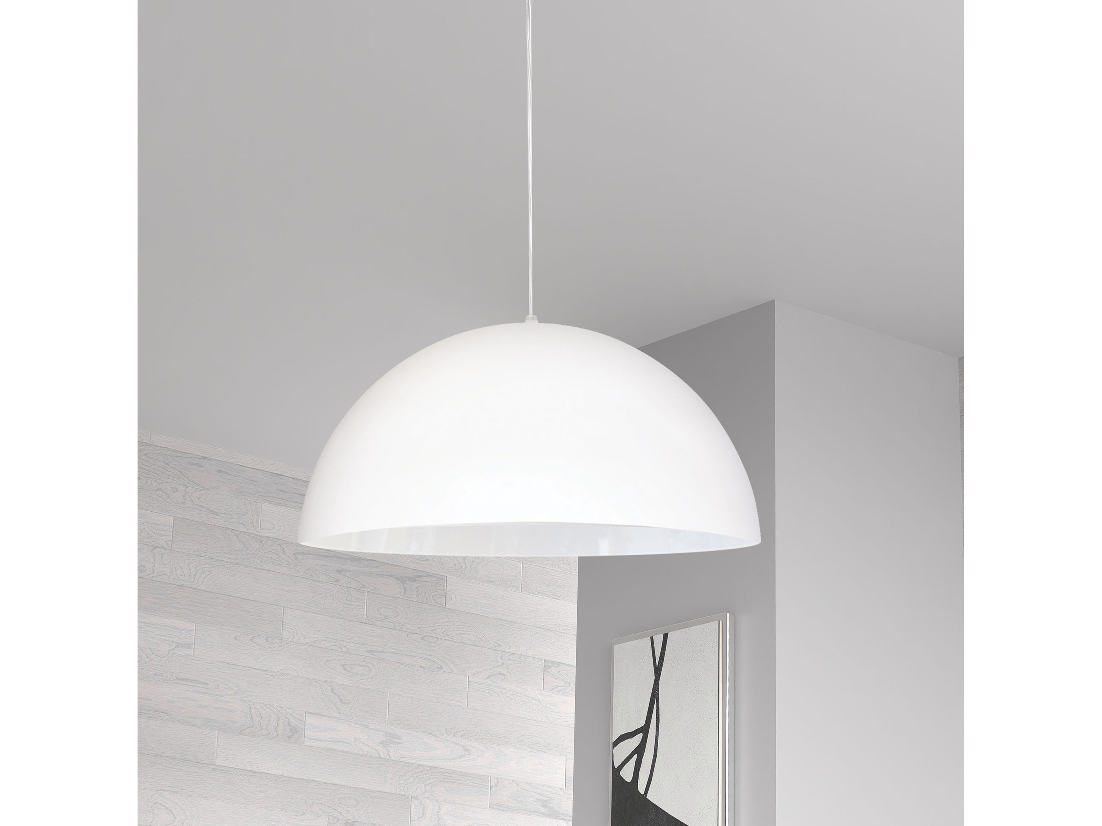 Dainolite Ofelia 1-Light Matte White Dome Pendant