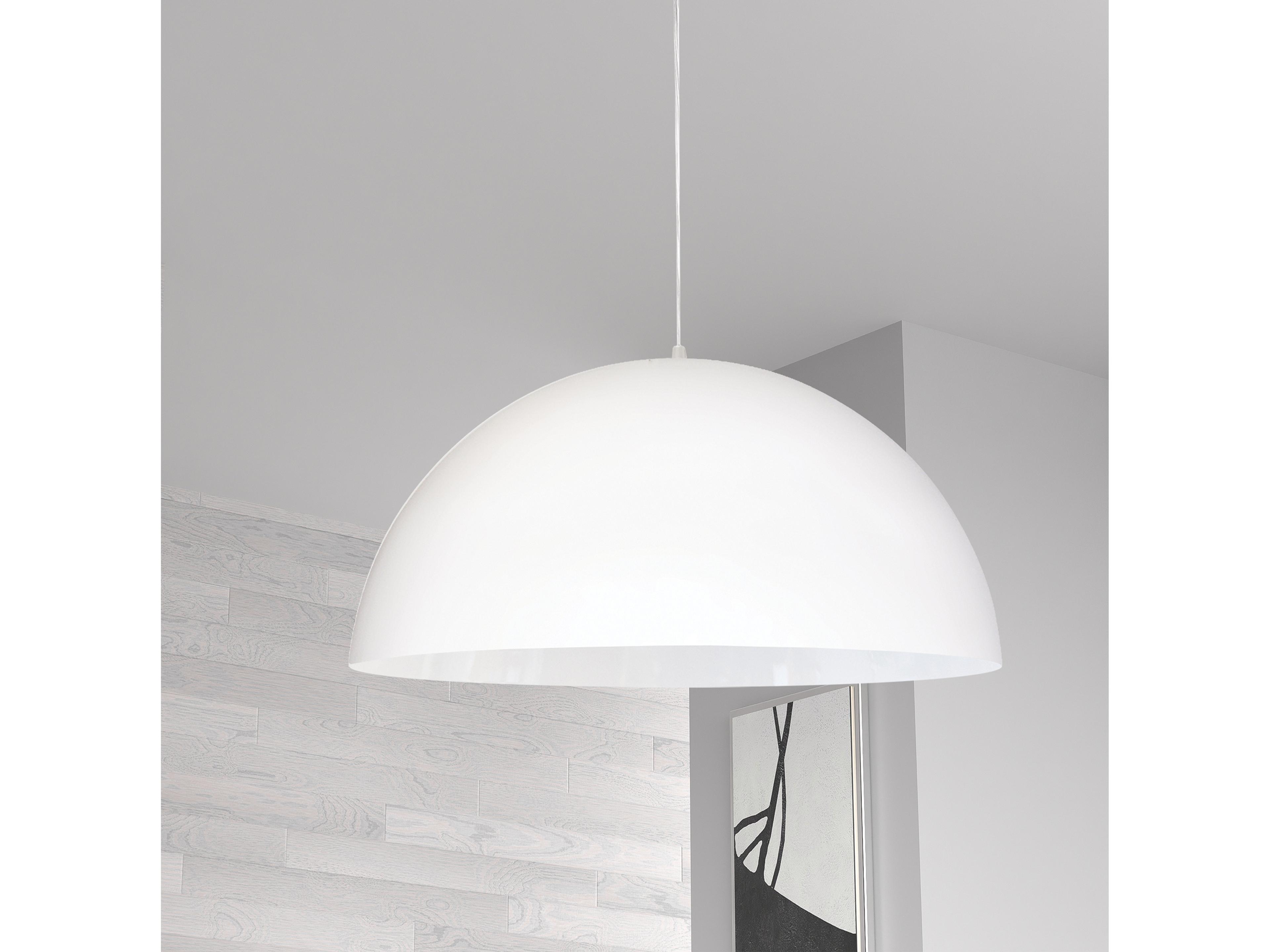 Dainolite Ofelia 1-Light Matte White Dome Pendant