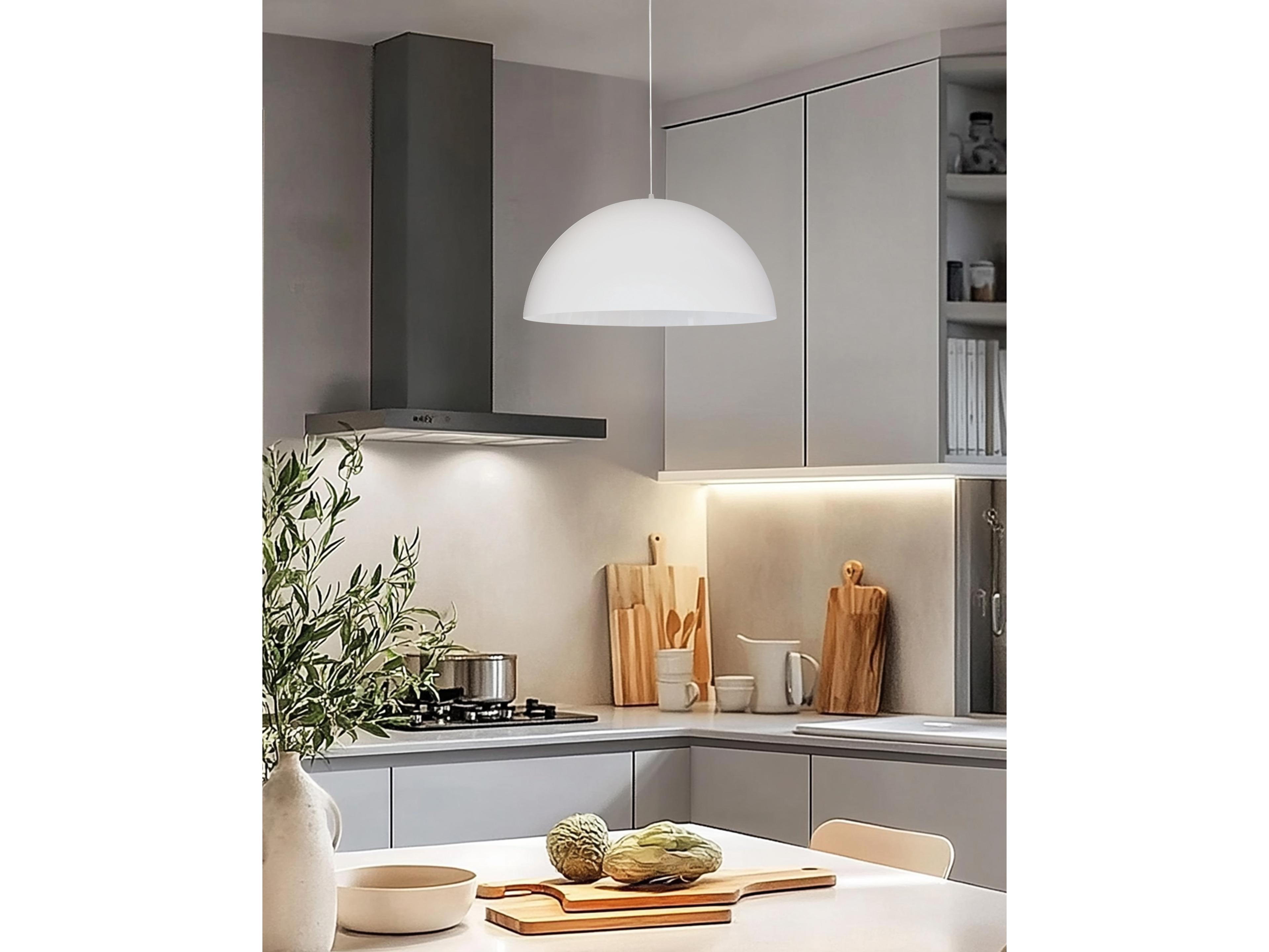 Dainolite Ofelia 1-Light Matte White Dome Pendant