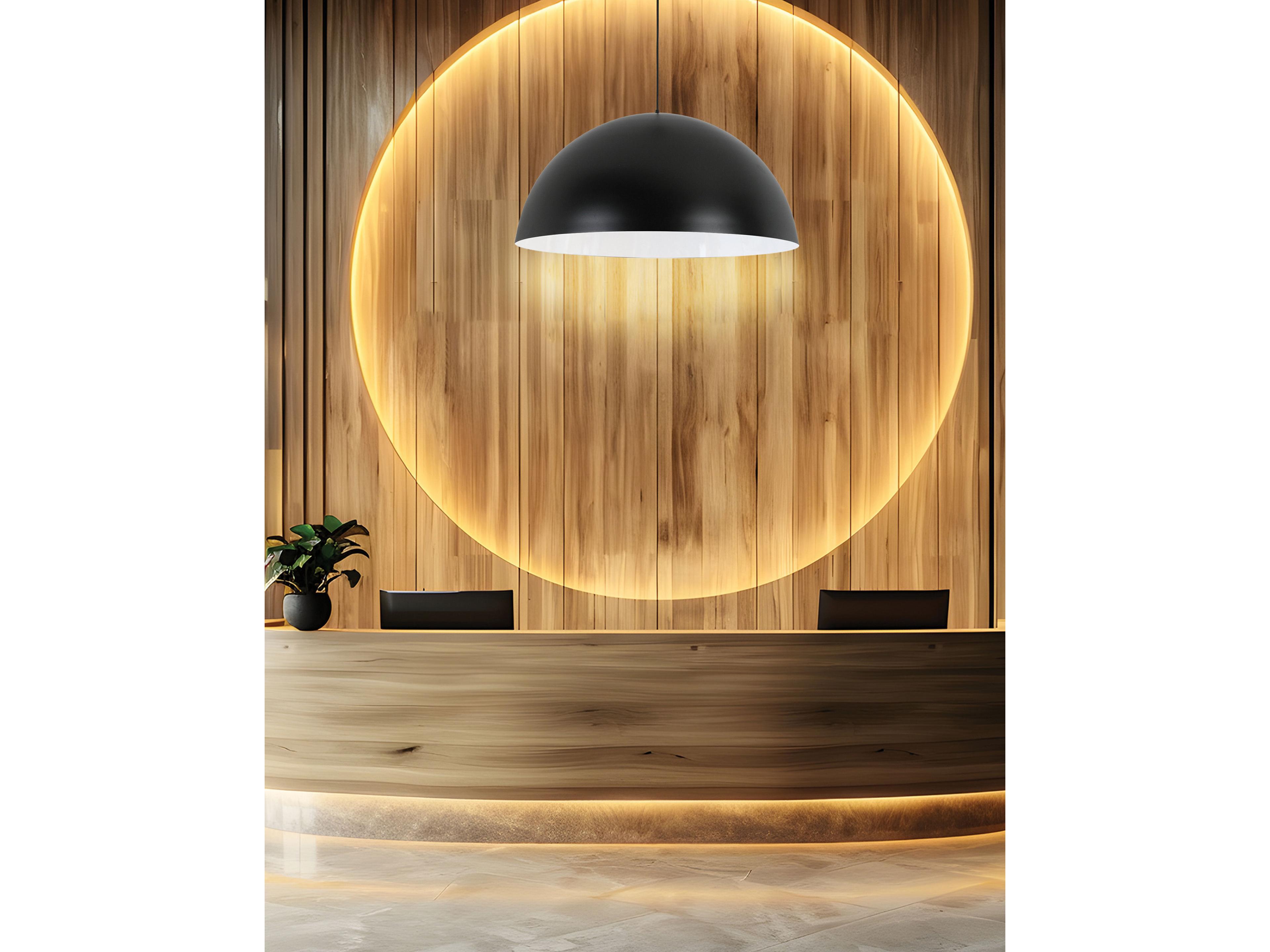 Dainolite Ofelia 1-Light Matte Black Dome Pendant
