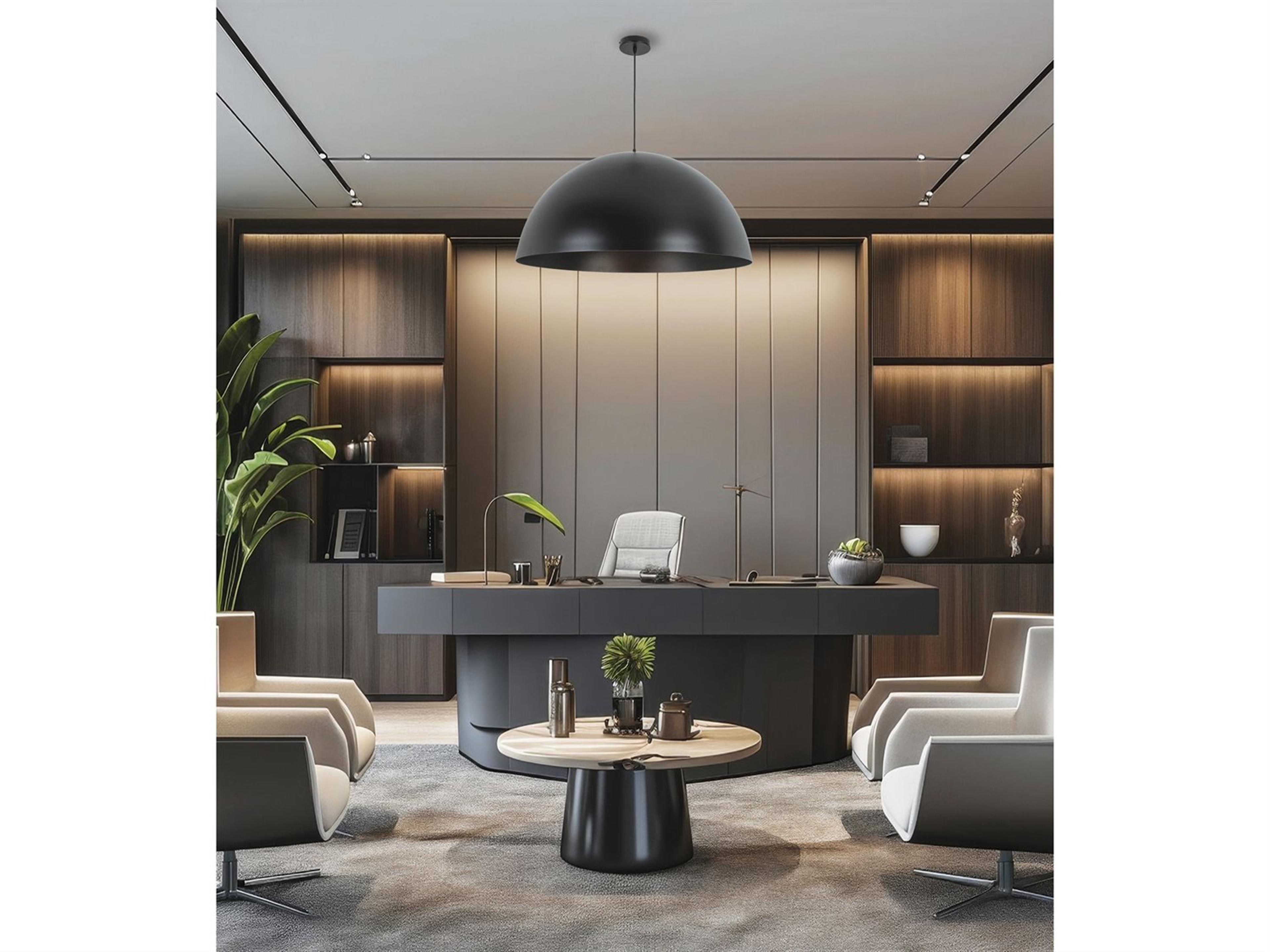 Dainolite Ofelia 1-Light Matte Black Dome Pendant