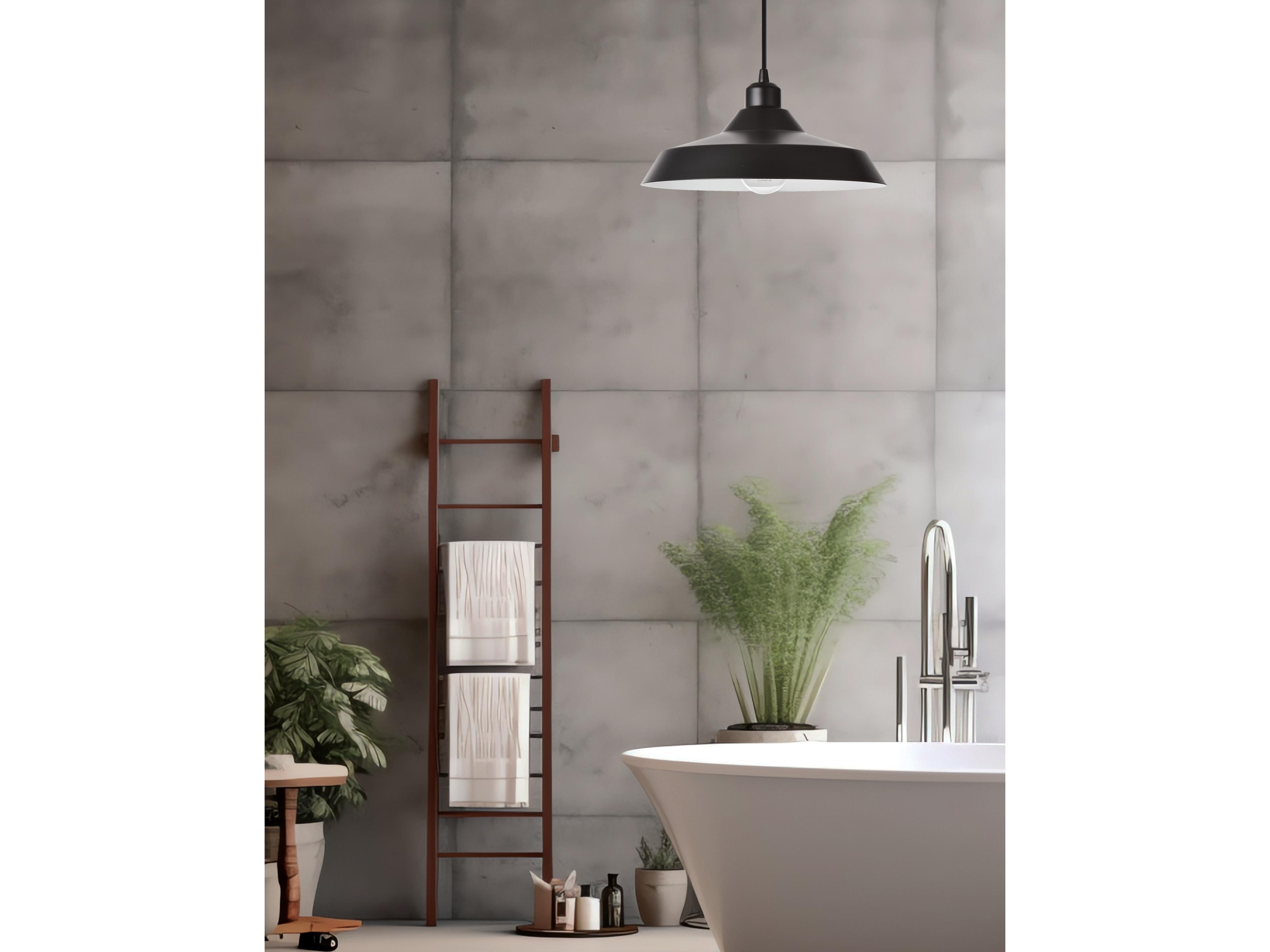 Dainolite Olya 1-Light Matte Black Dome Mini Pendant