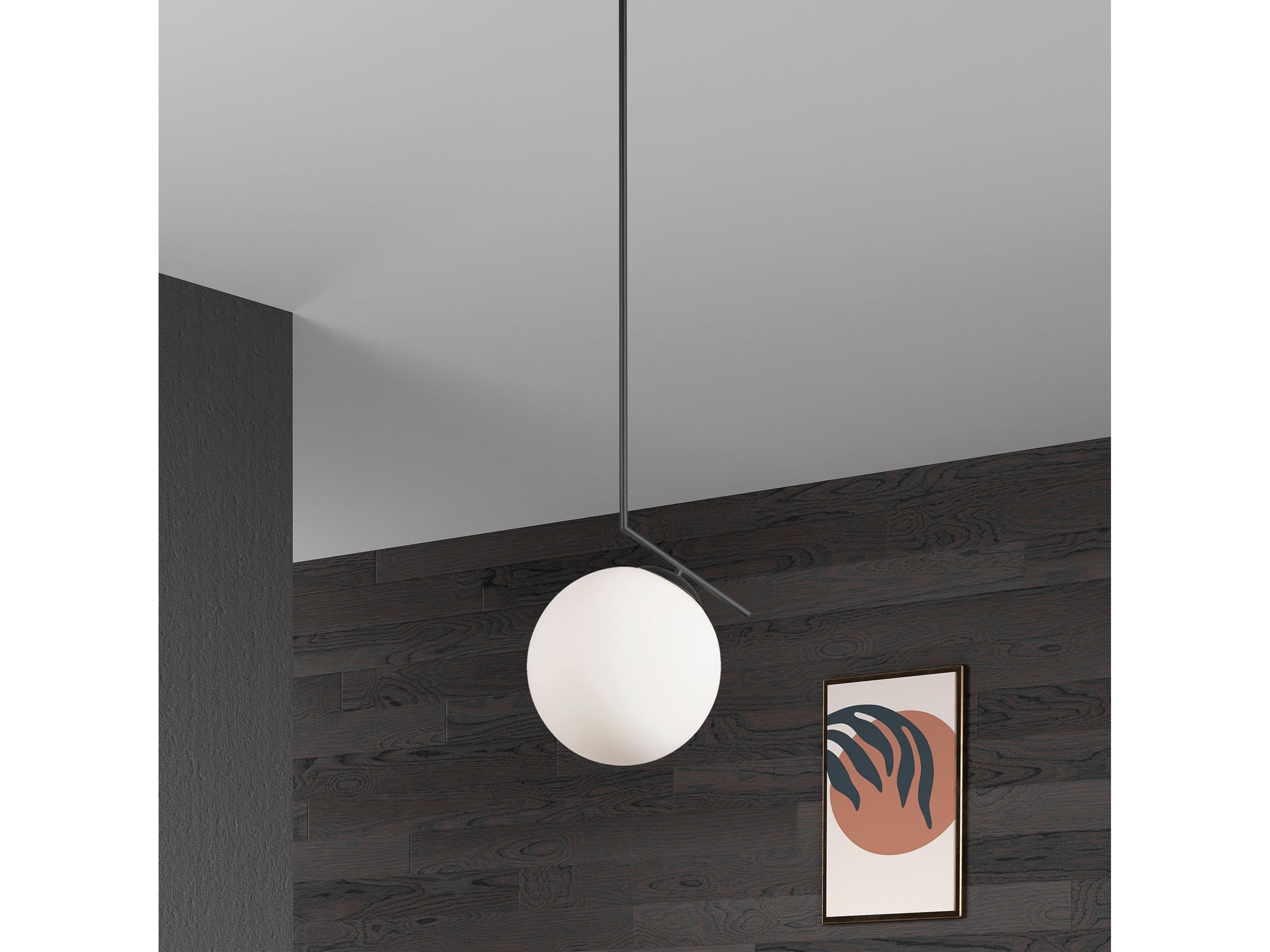 Dainolite Orion 1-Light Matte Black Globe Pendant