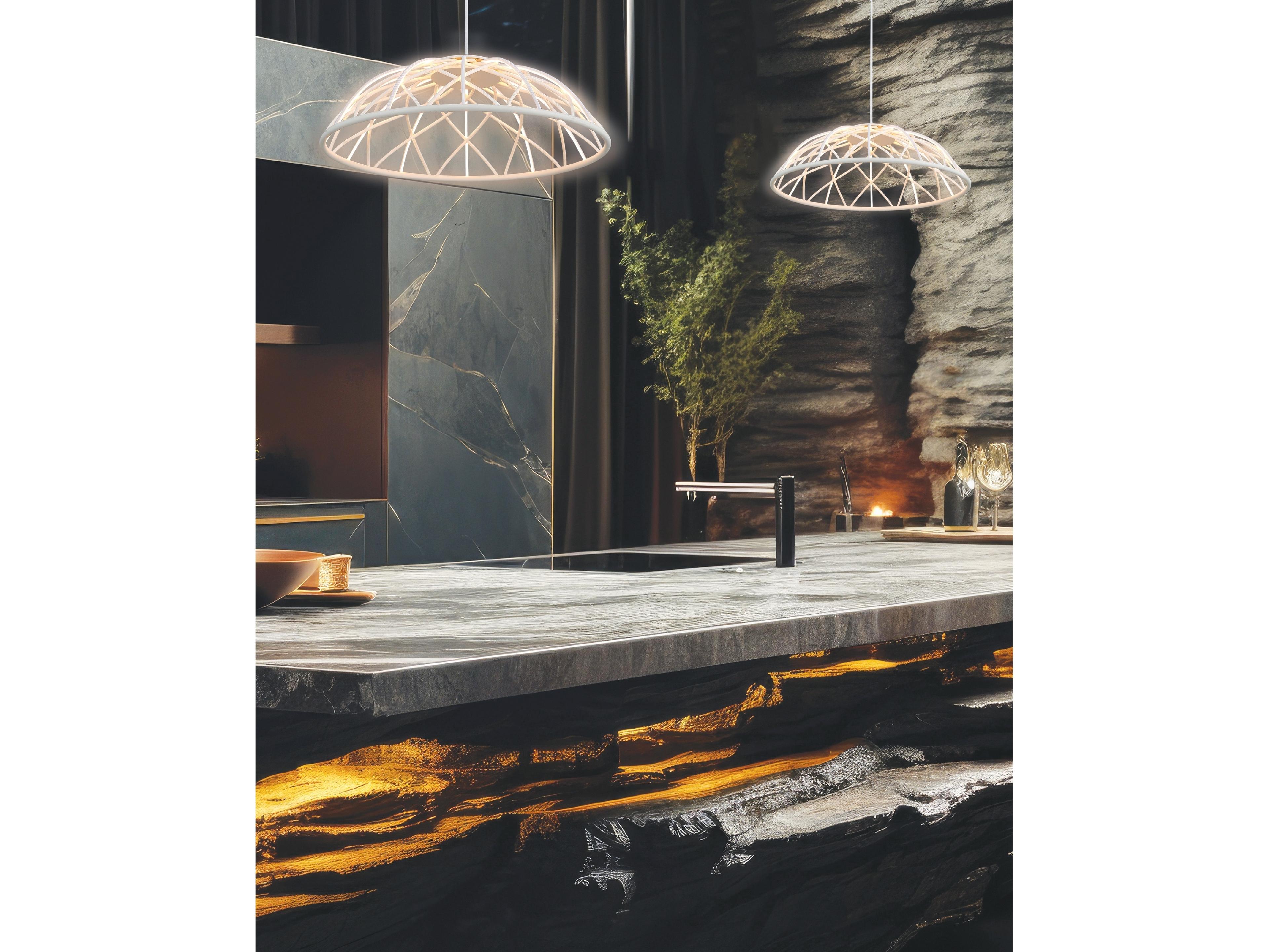 Dainolite Pakuna 1-Light Matte White Dome Pendant