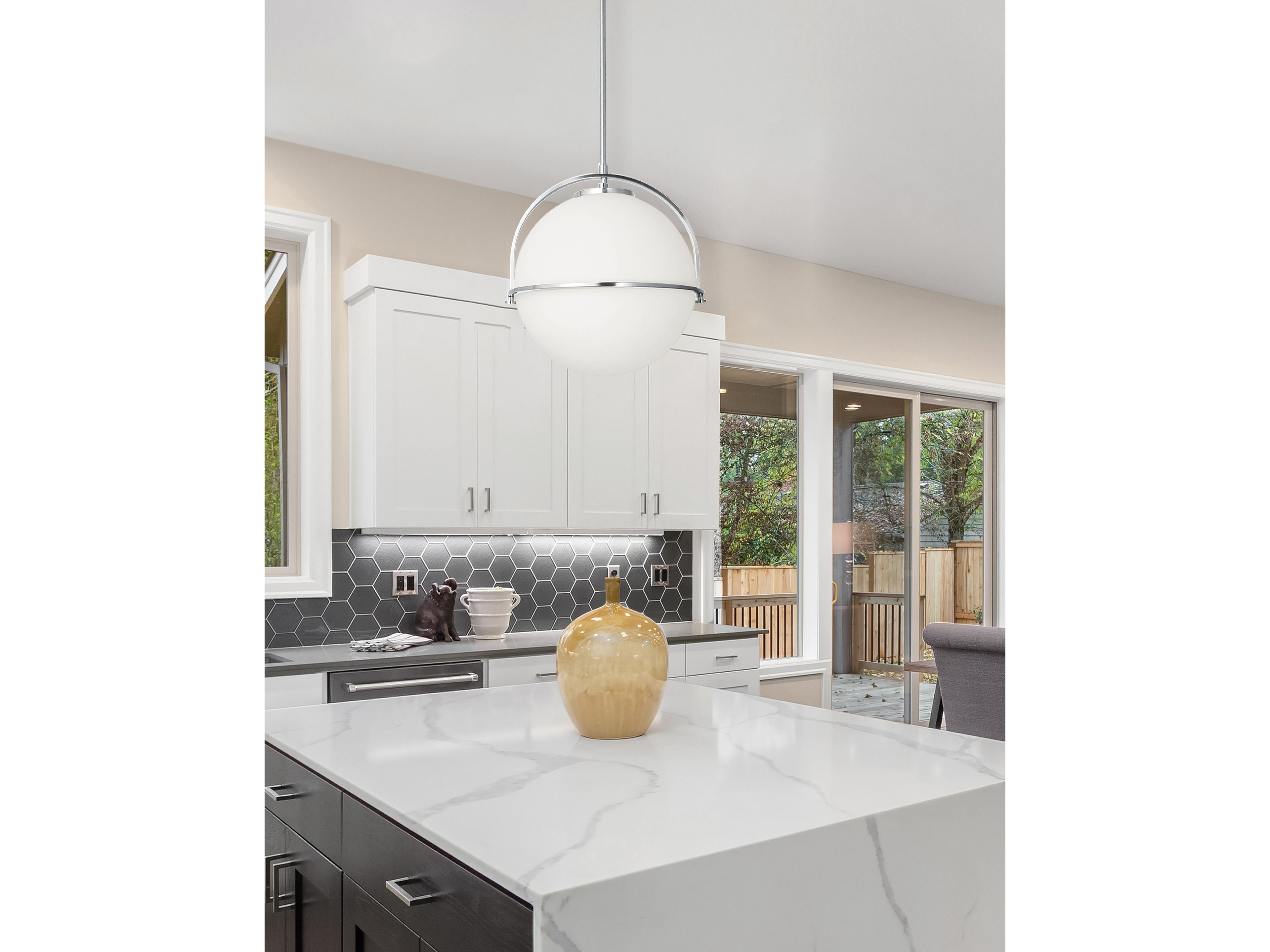 Dainolite Paola 1-Light Polished Chrome Globe Pendant
