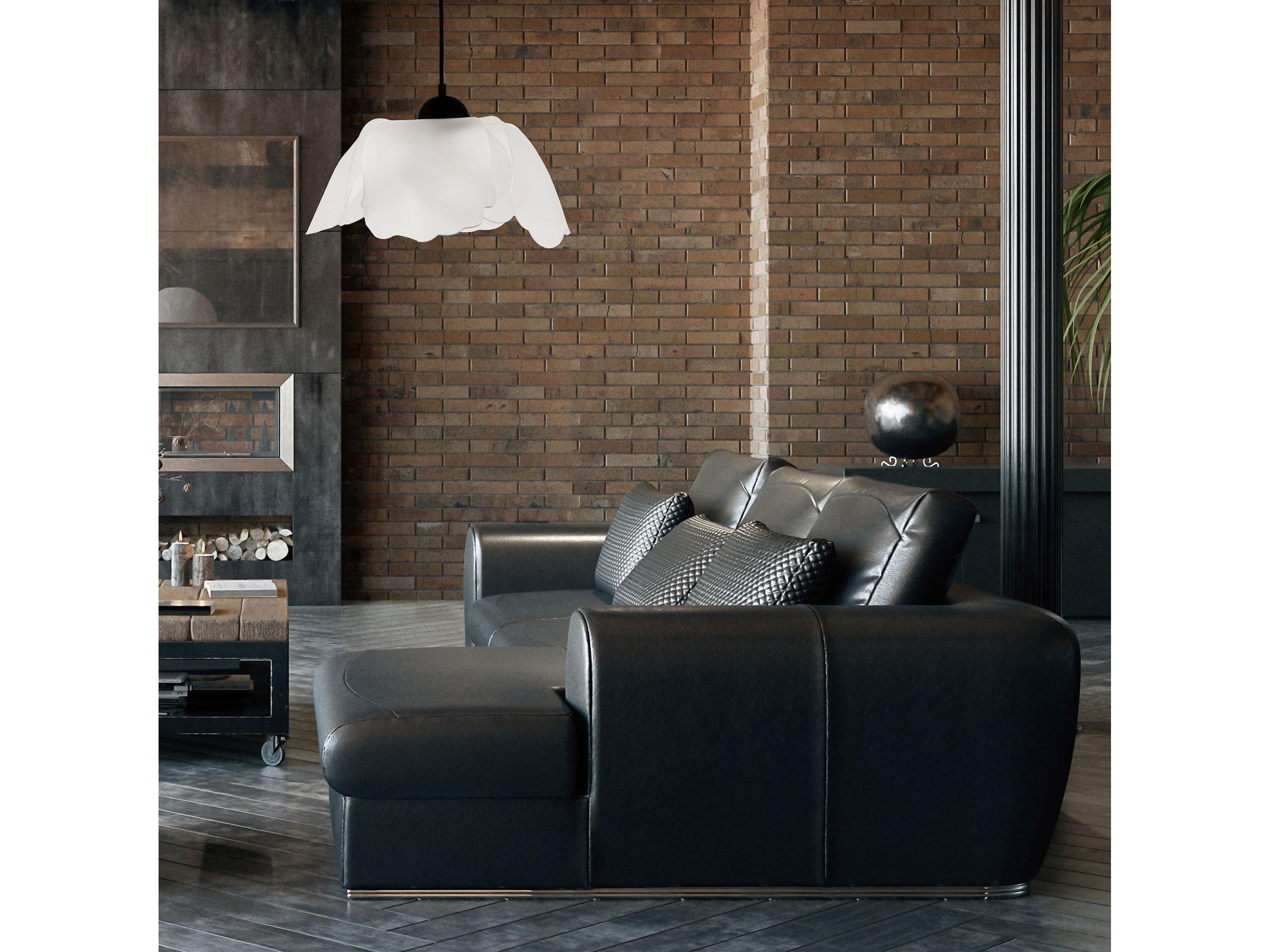 Dainolite Passion 1-Light Matte Black White Pendant