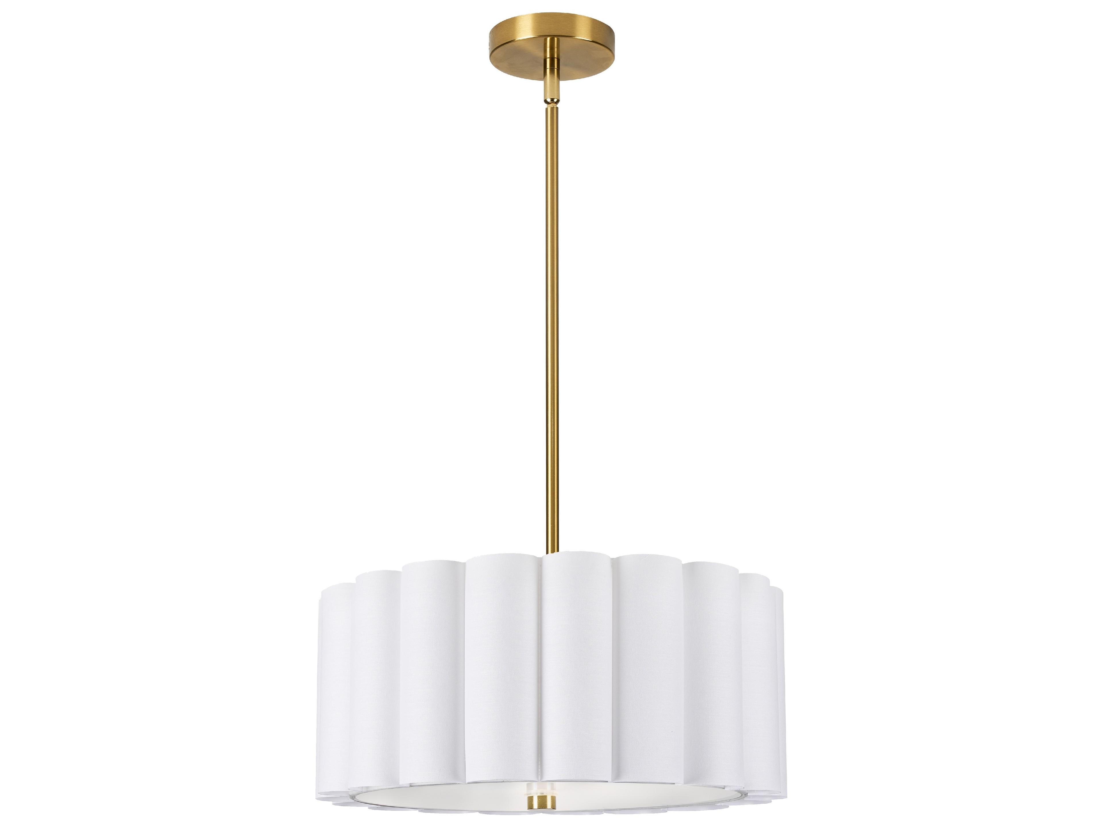Pacifica 3-Light Aged Brass Drum Pendant
