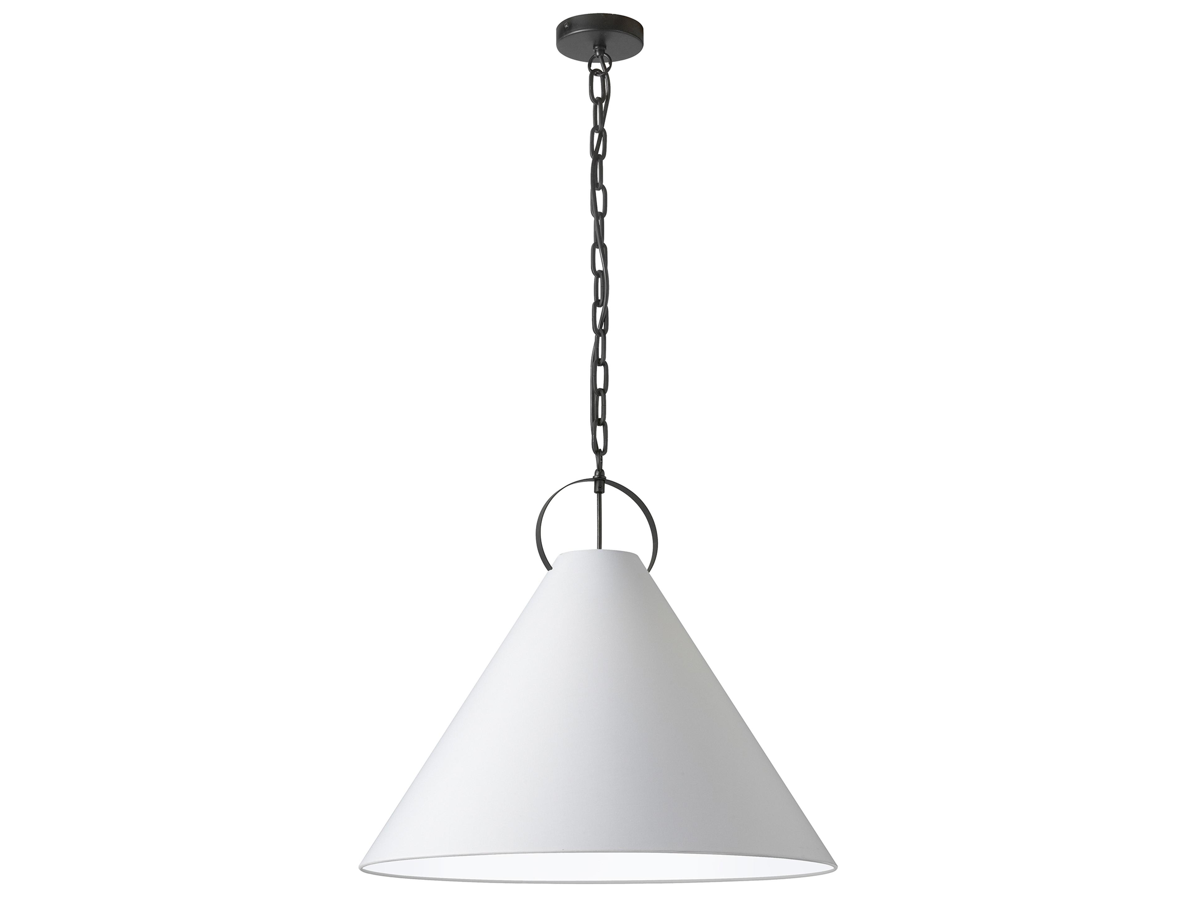 Princeton 1-Light Matte Black White Pendant