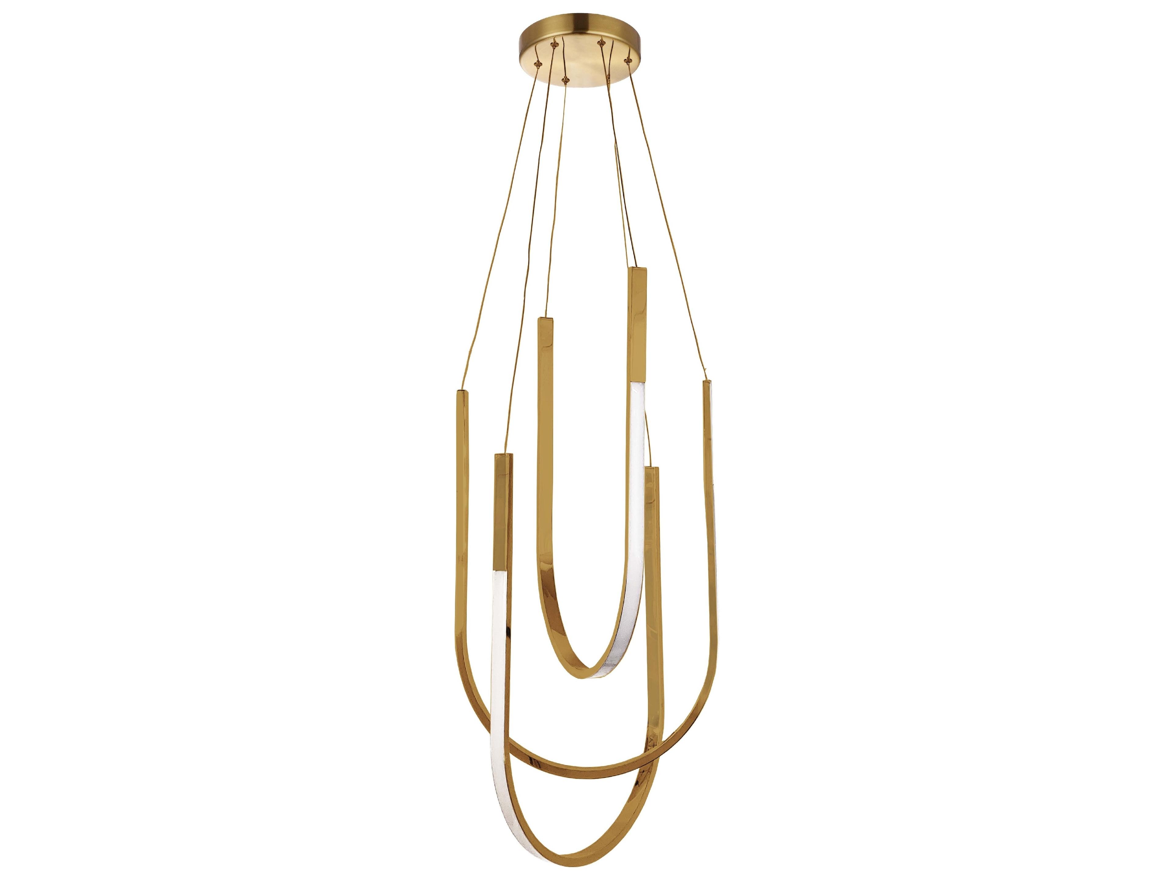 Pacari 3-Light Aged Brass White Pendant