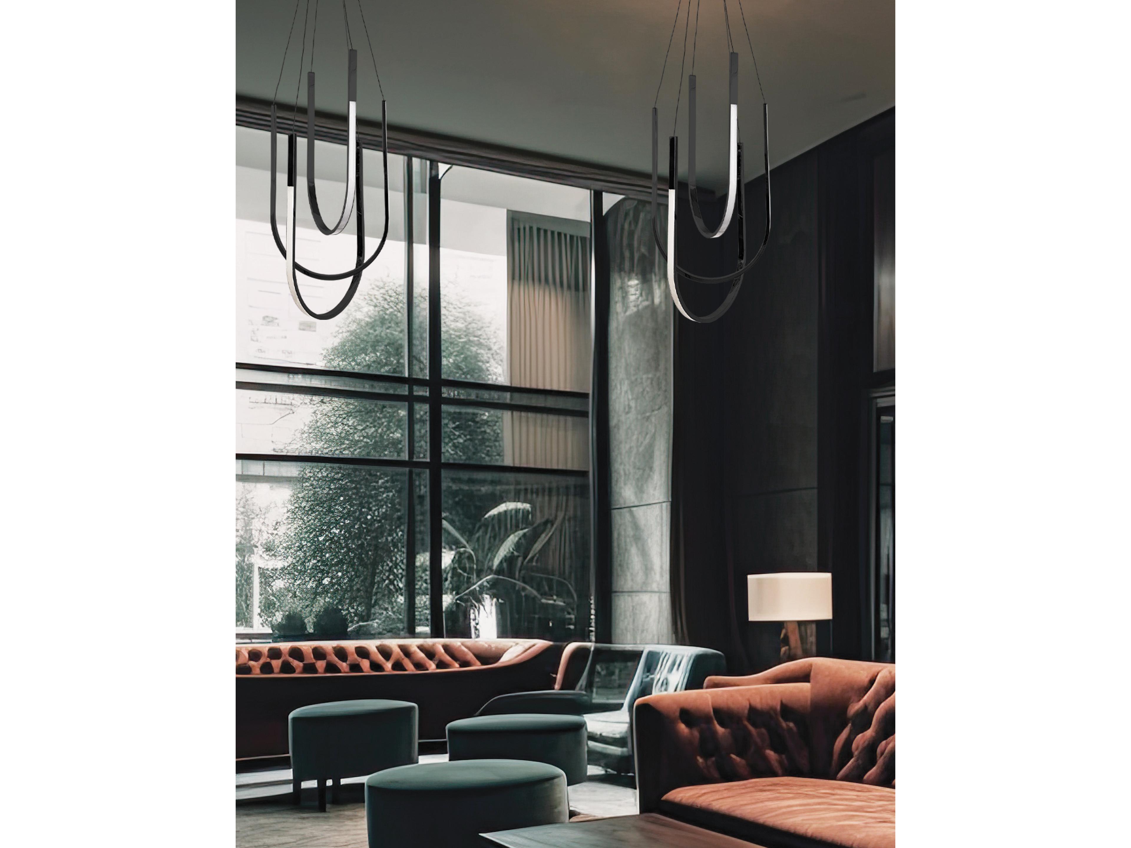 Dainolite Pacari 3-Light Matte Black White Pendant