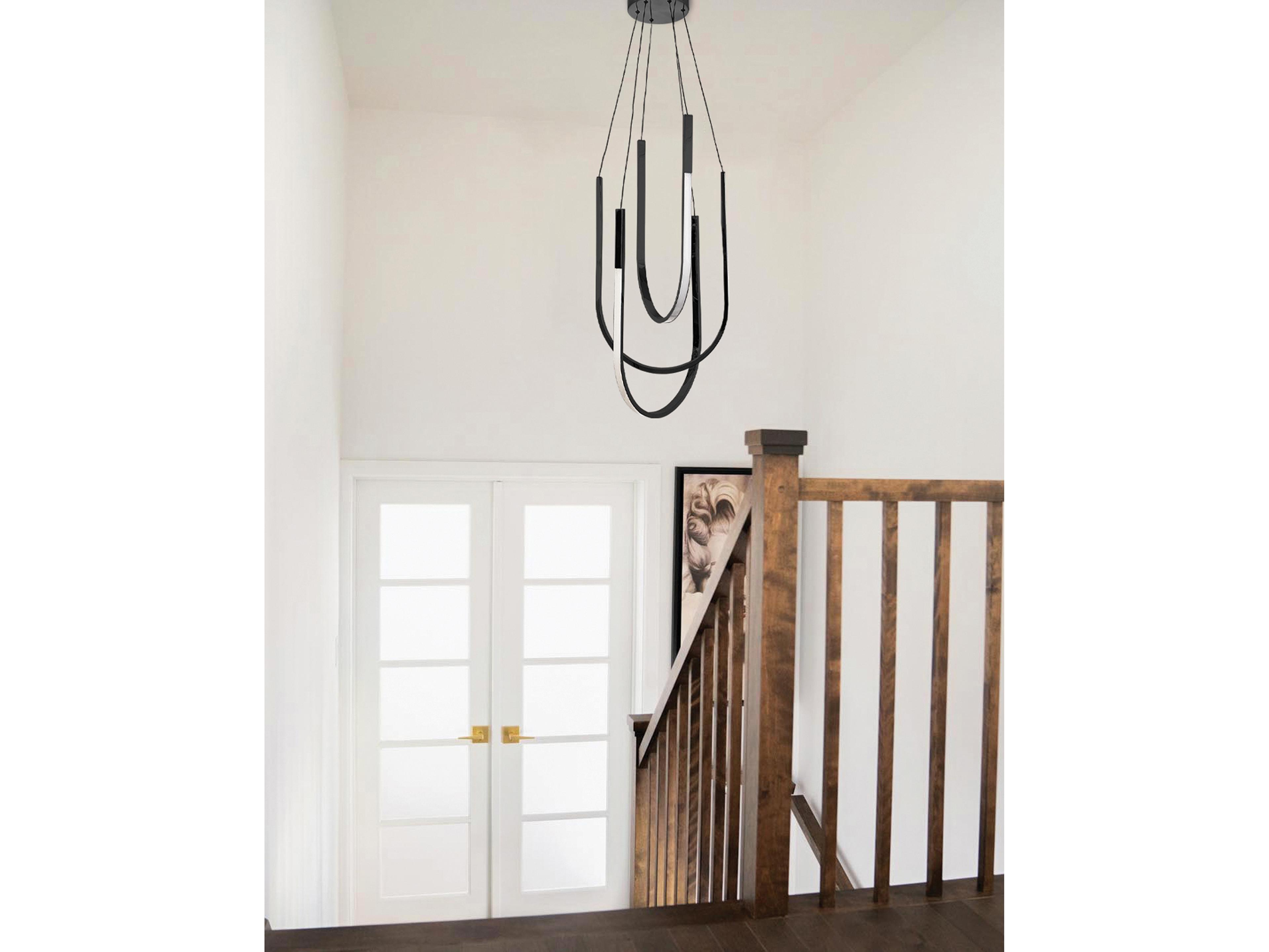 Dainolite Pacari 3-Light Matte Black White Pendant