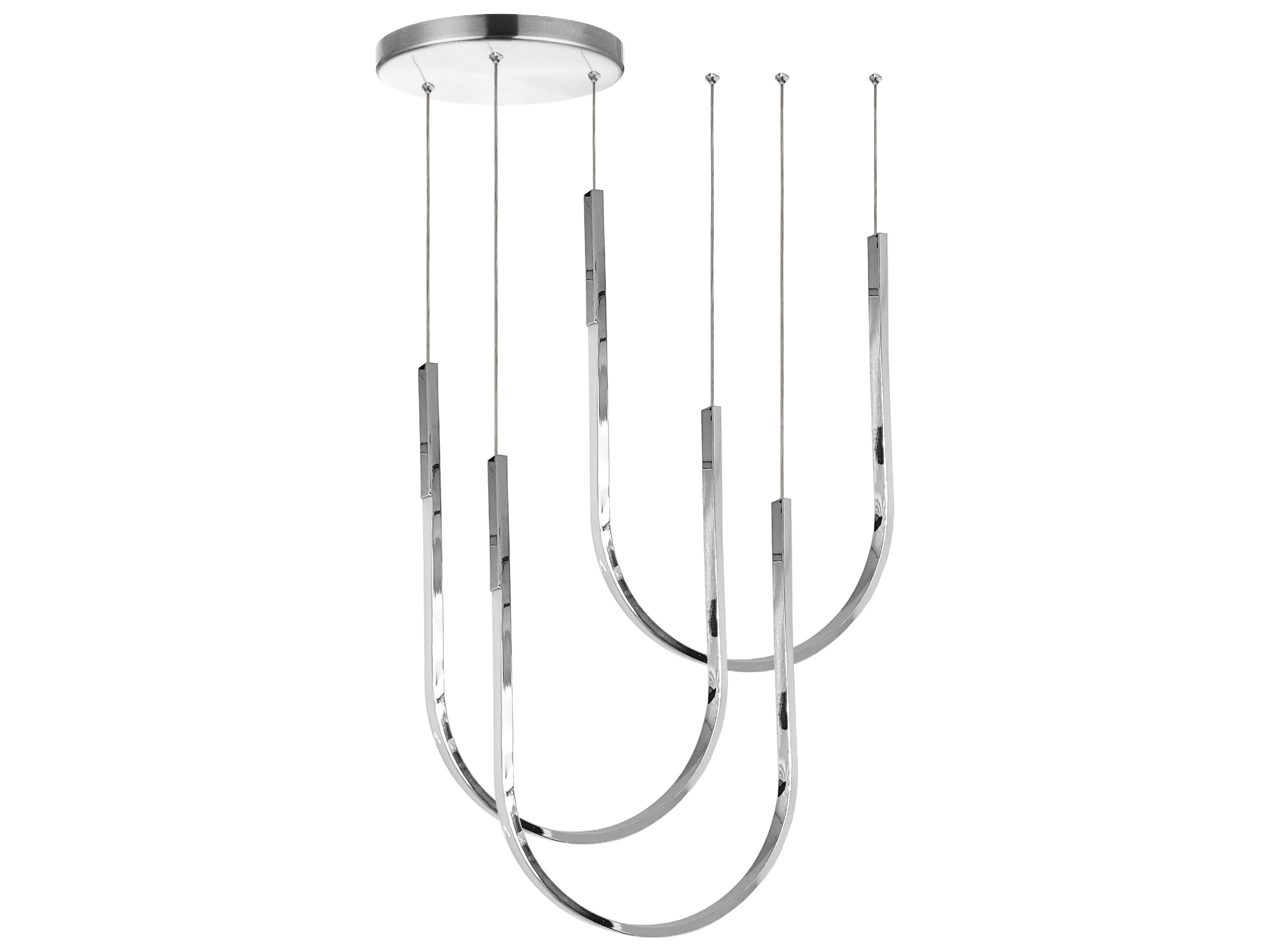 Pacari 3-Light Polished Chrome White Pendant
