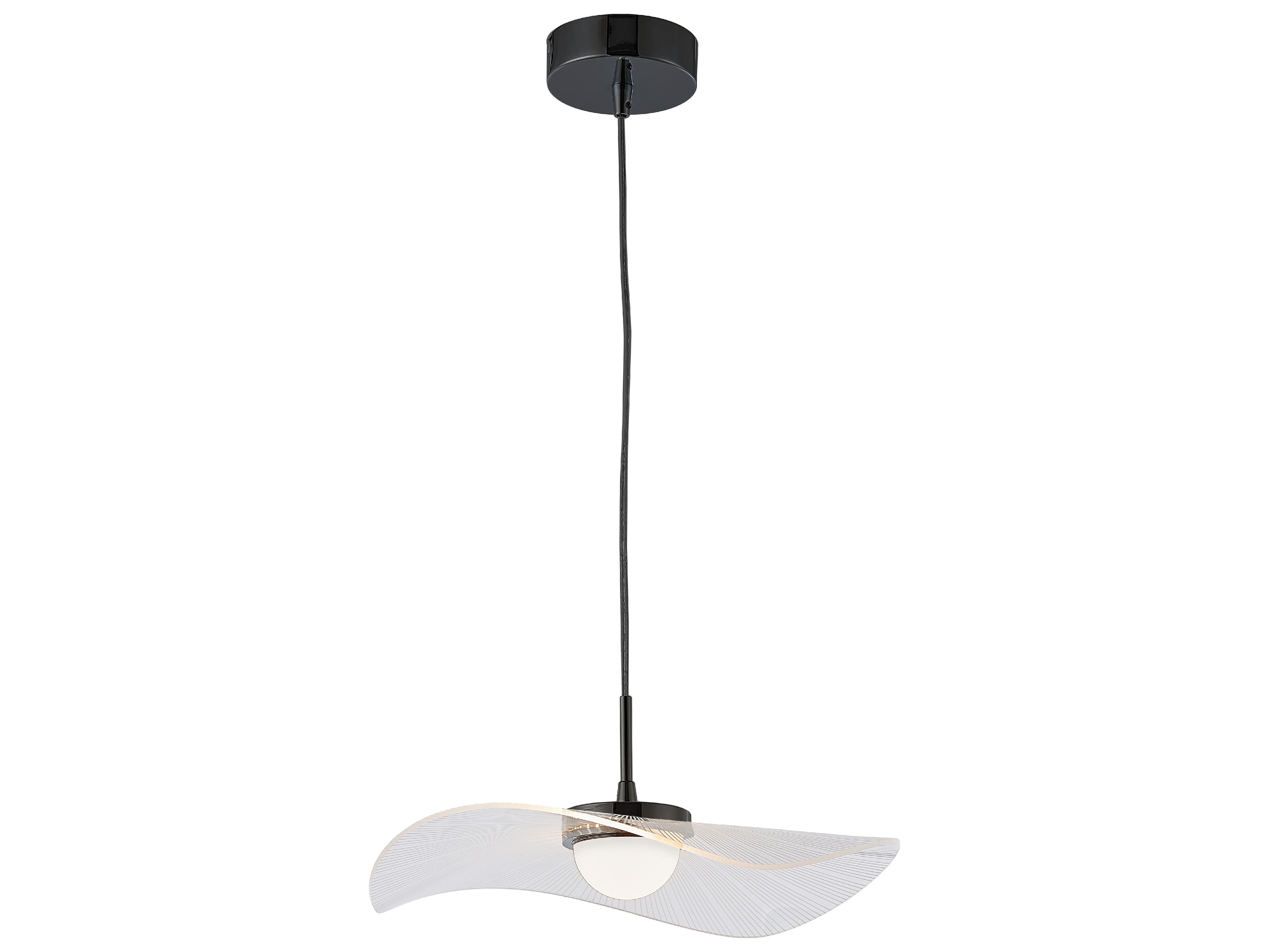 Percival 1-Light Clear White Matte Black Pendant