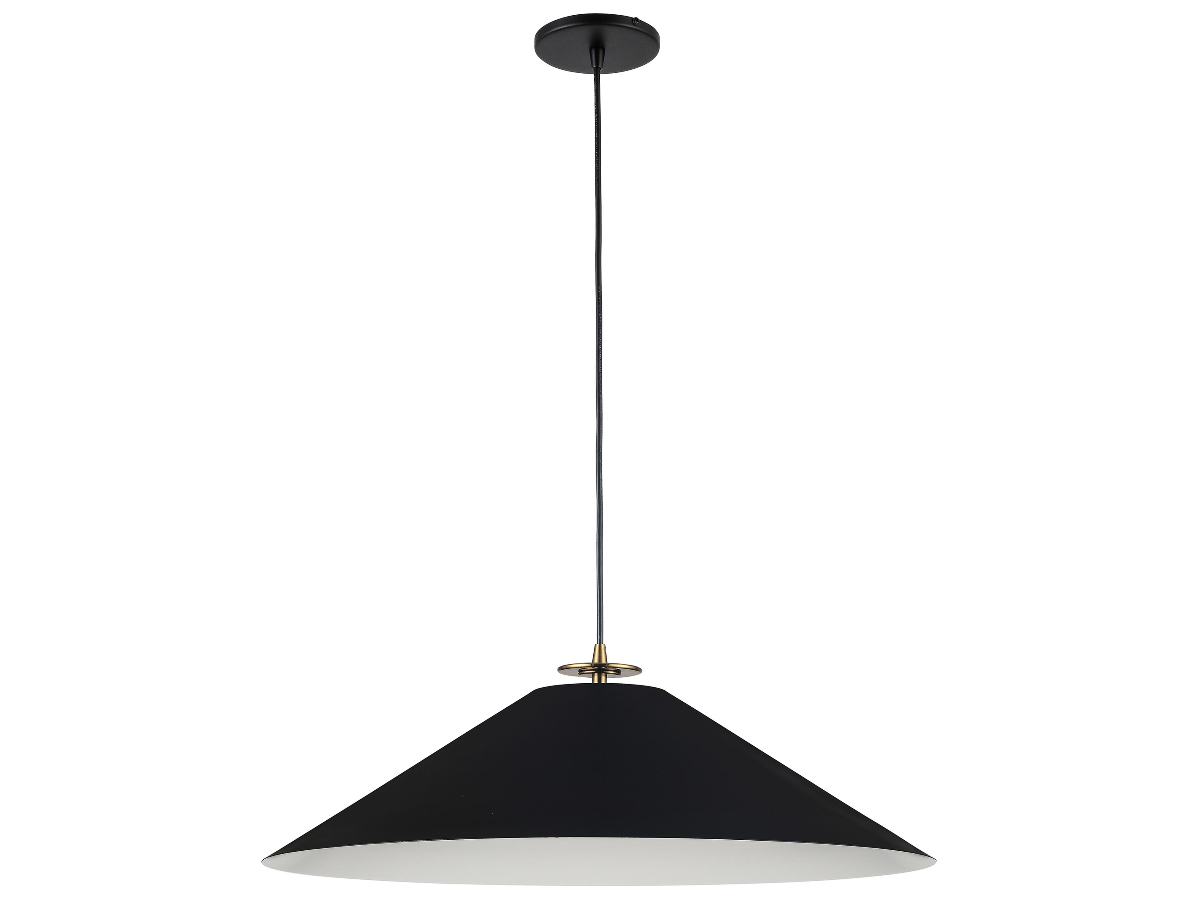 Prudence 1-Light Matte Black Aged Brass Pendant