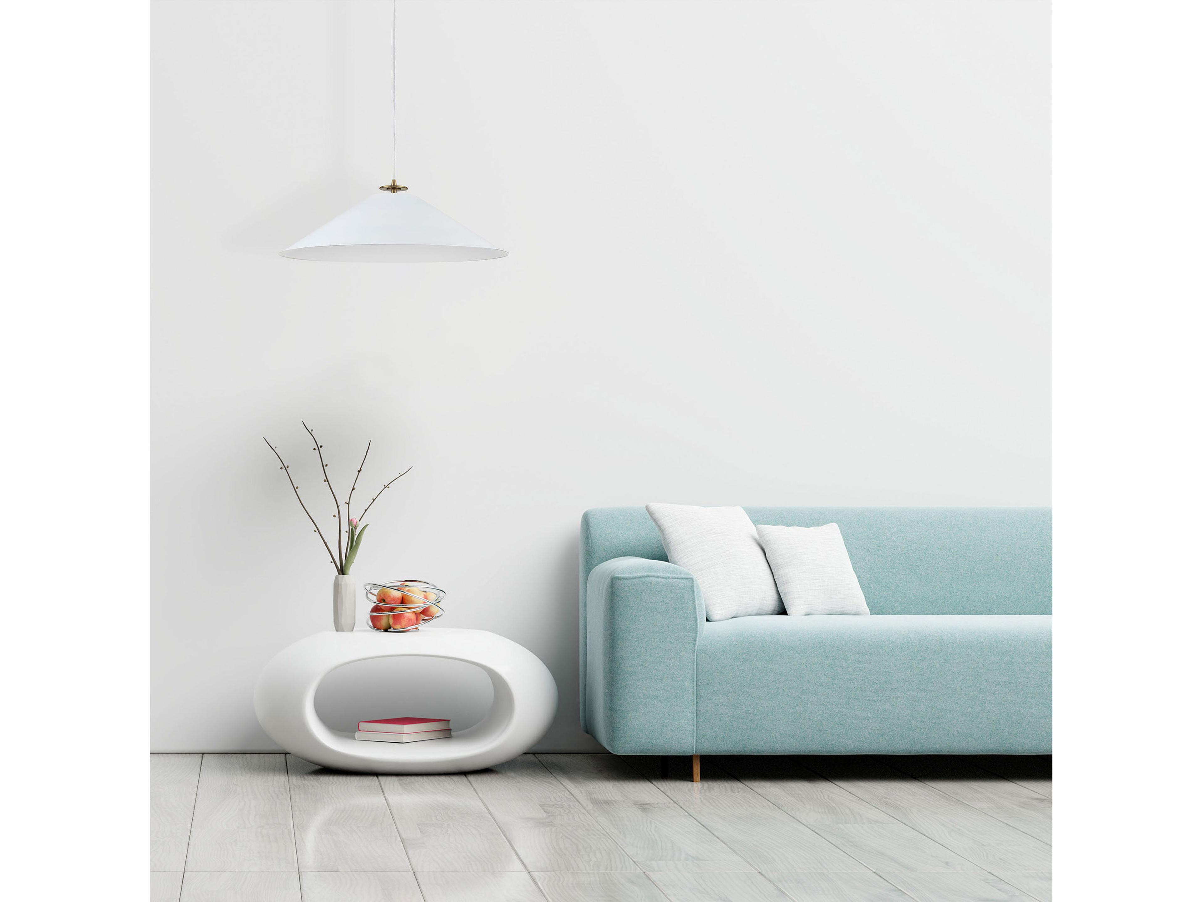 Dainolite Prudence 1-Light Matte White Aged Brass Pendant