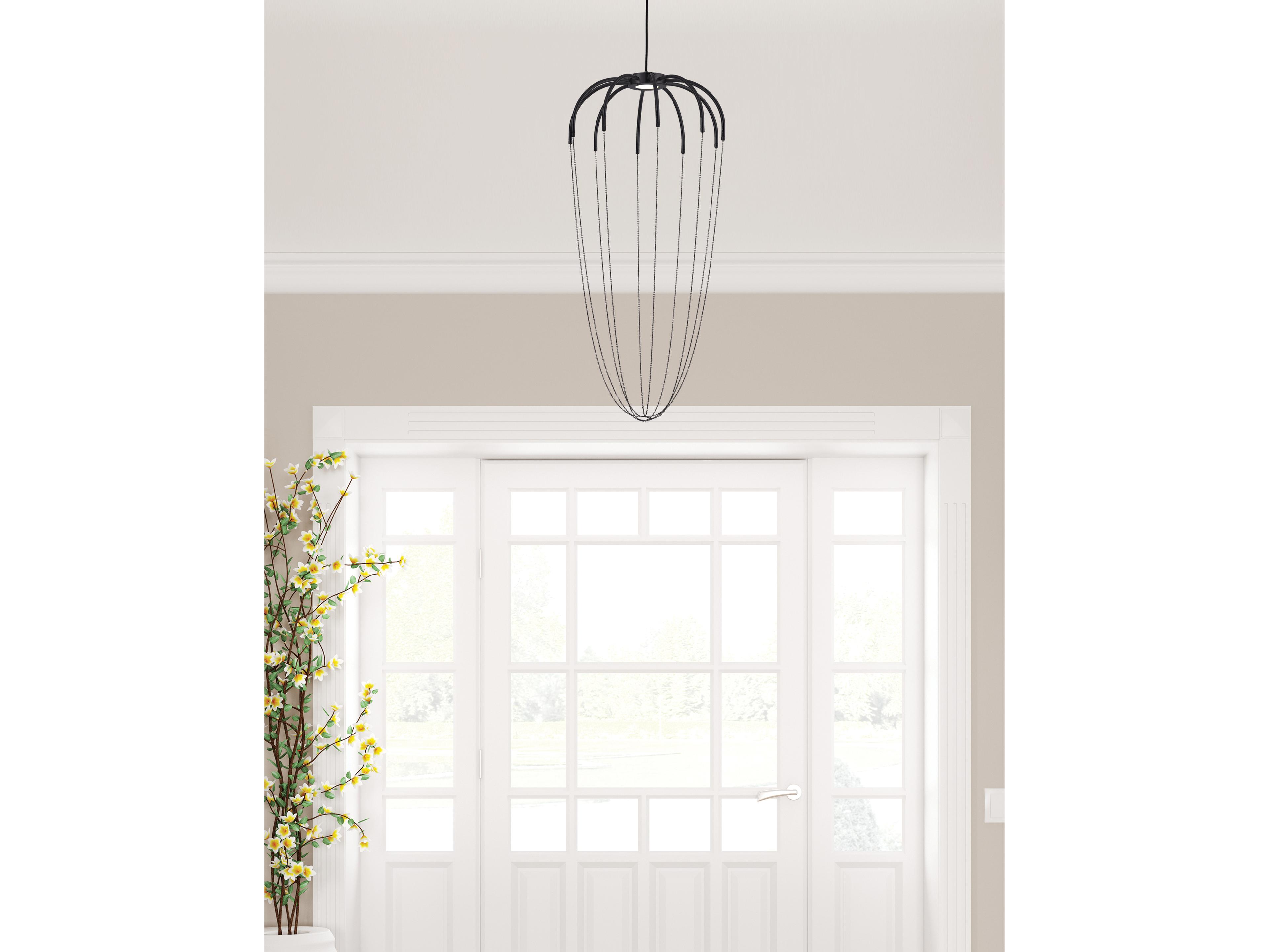 Dainolite Perla 1-Light Matte Black Pendant