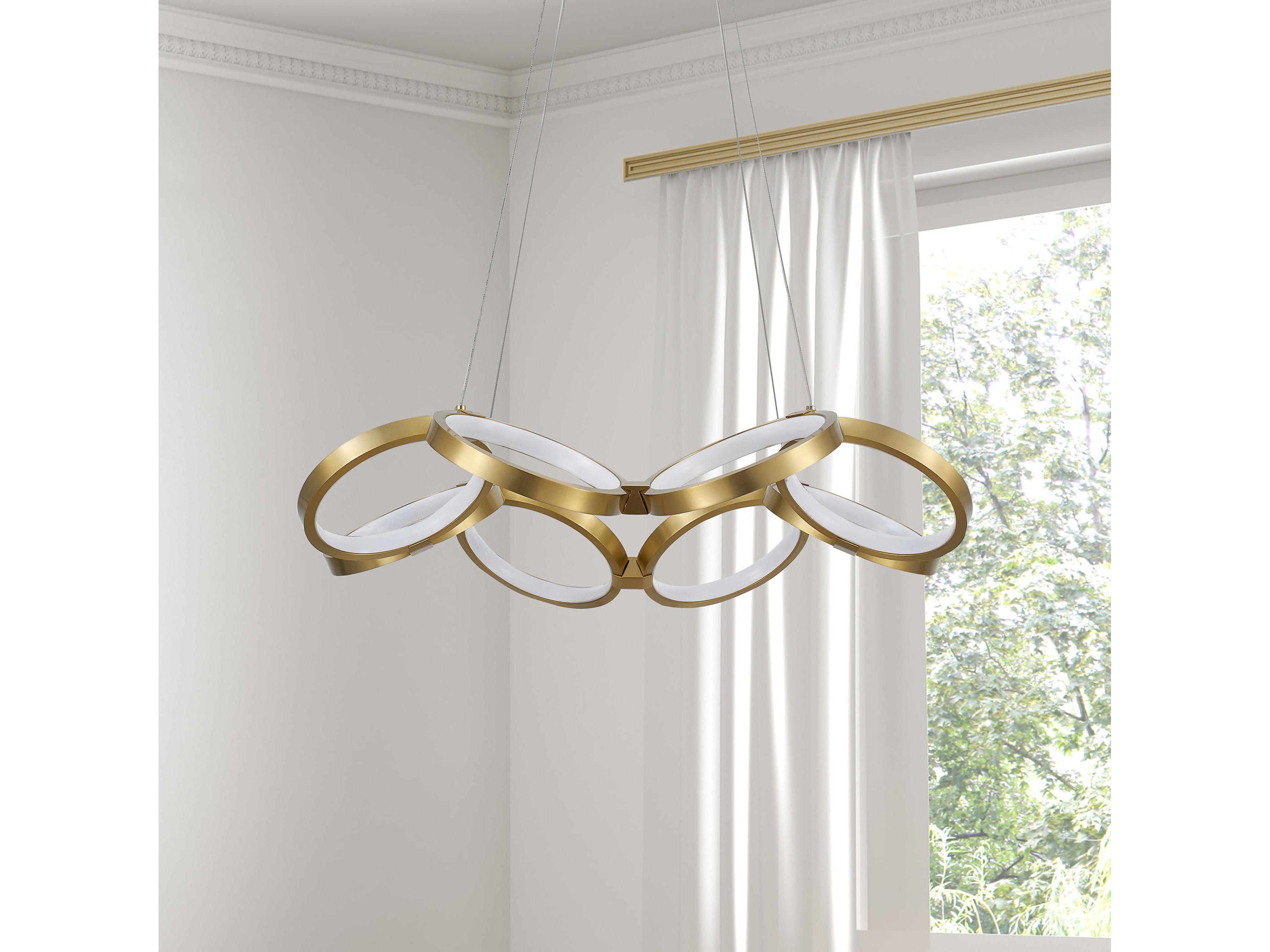 Dainolite Philo 1-Light Aged Brass Geometric Chandelier