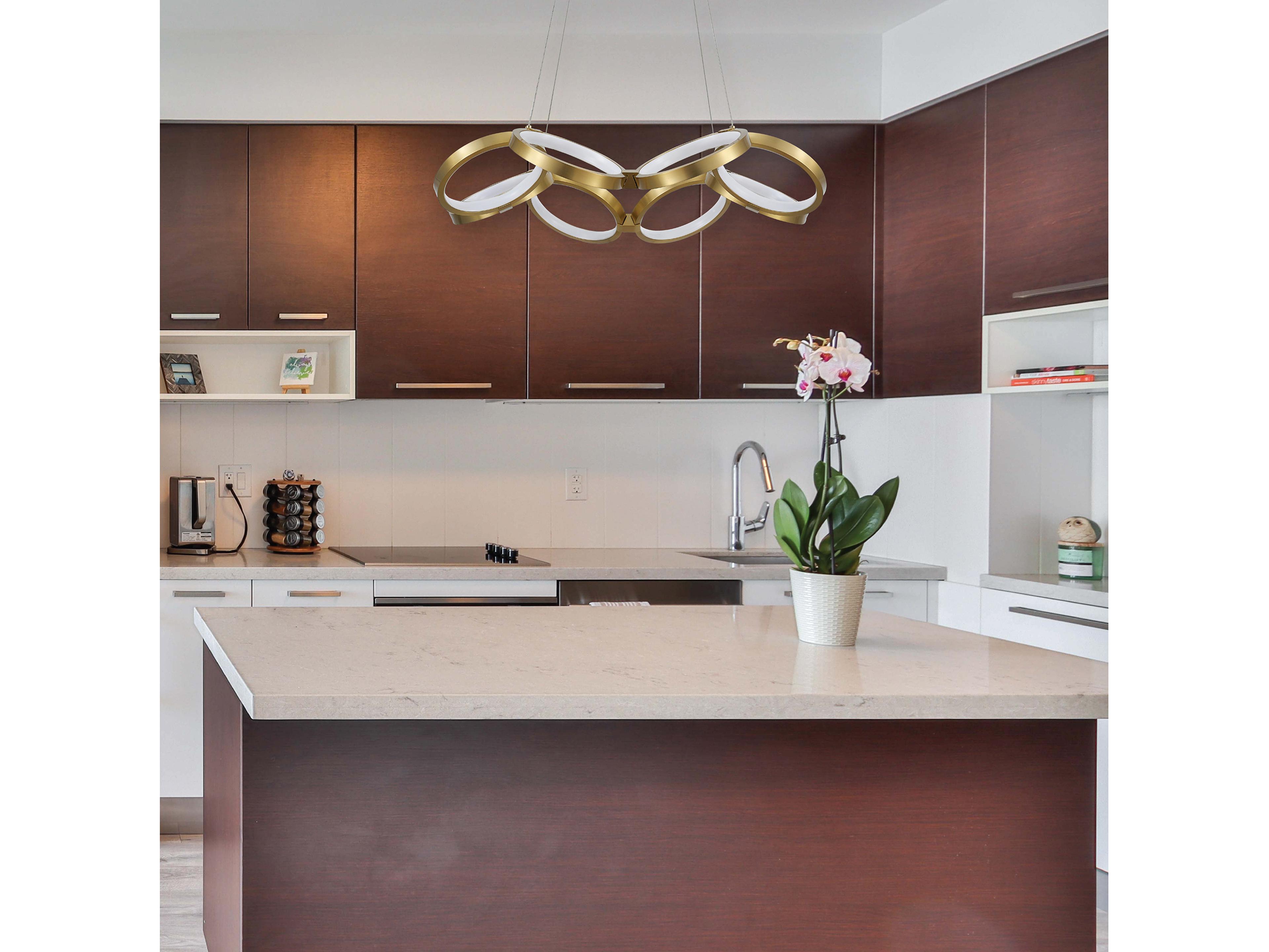 Dainolite Philo 1-Light Aged Brass Geometric Chandelier