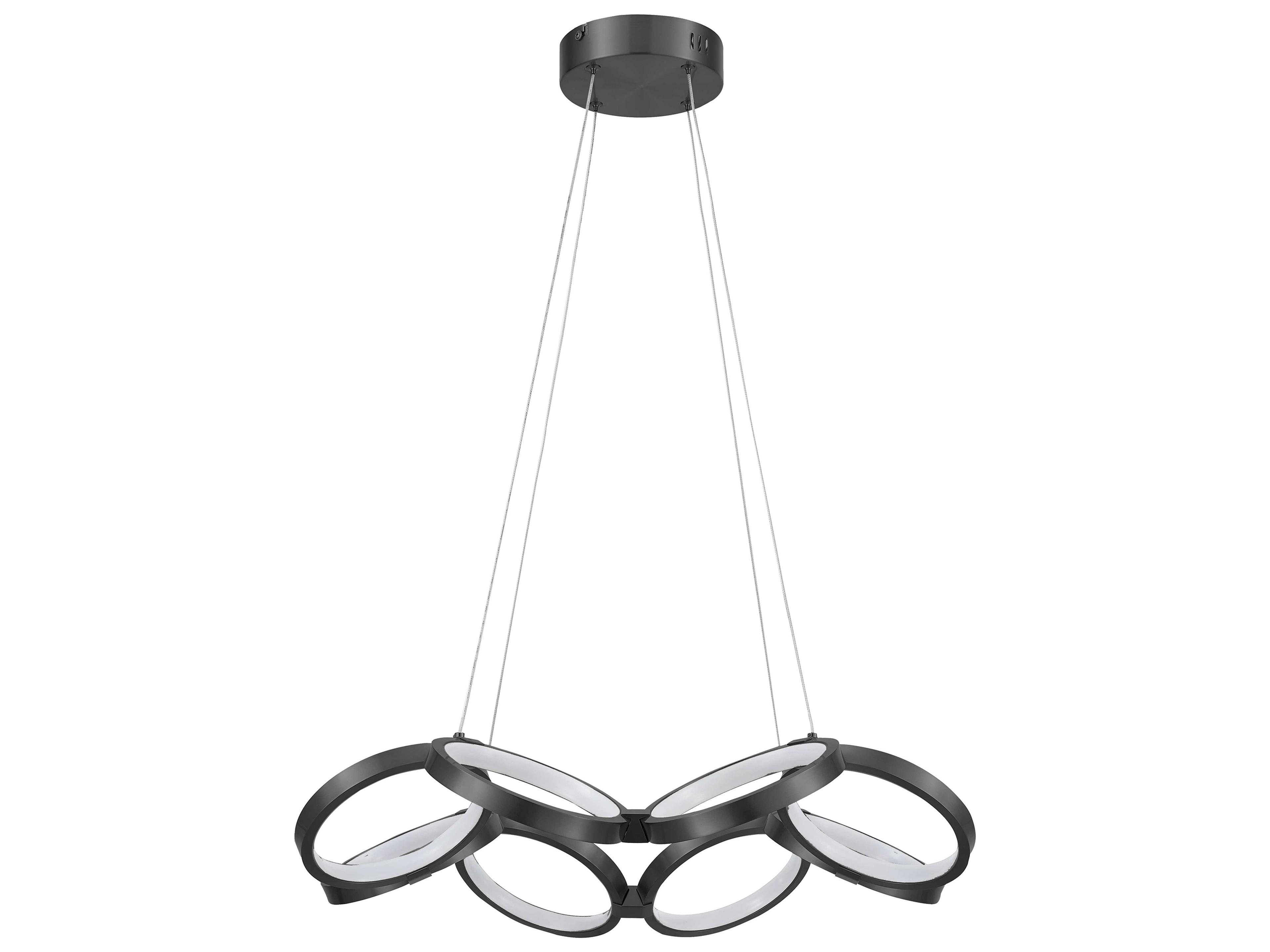 Philo 1-Light Matte Black Geometric Chandelier