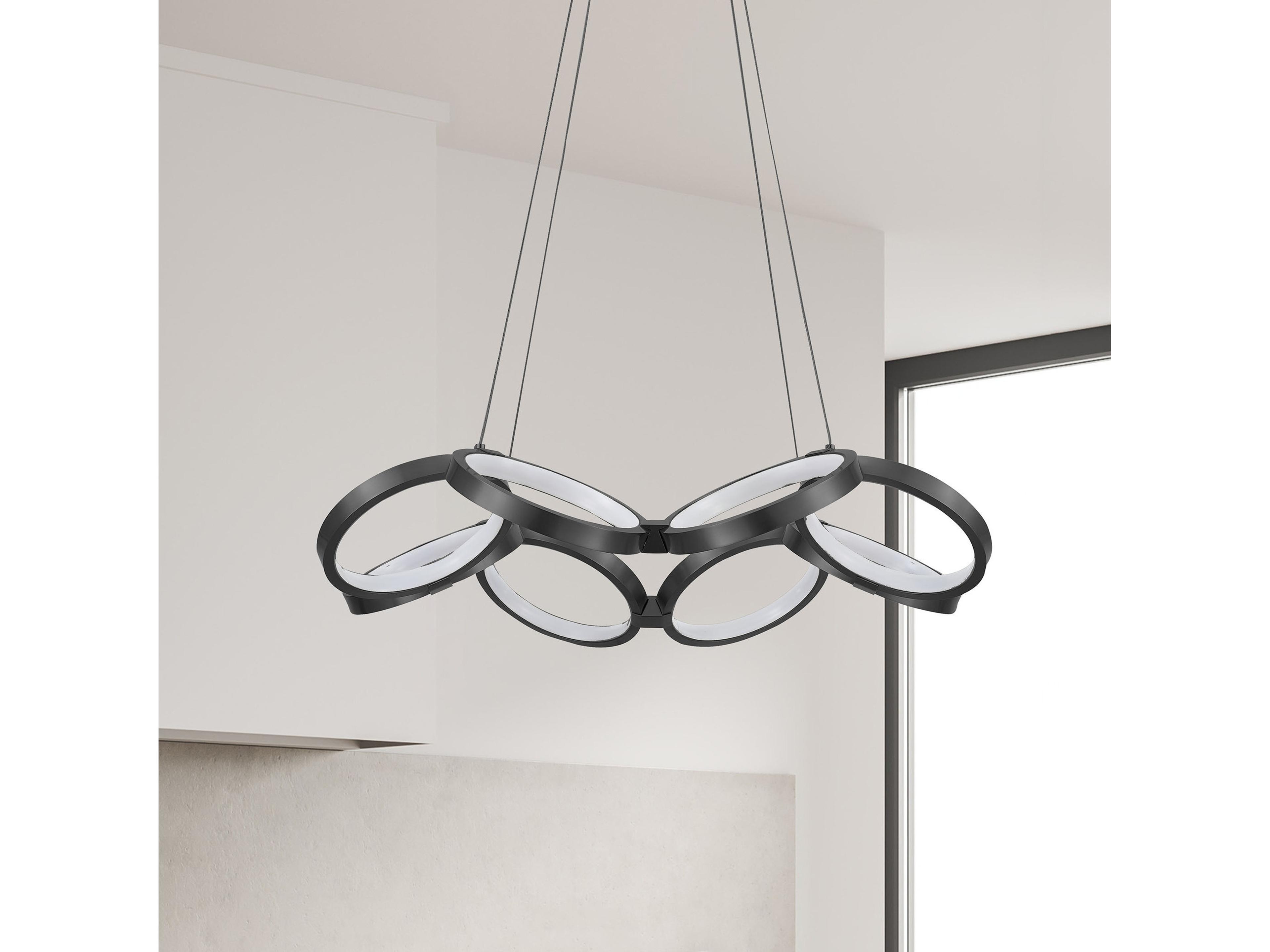 Dainolite Philo 1-Light Matte Black Geometric Chandelier