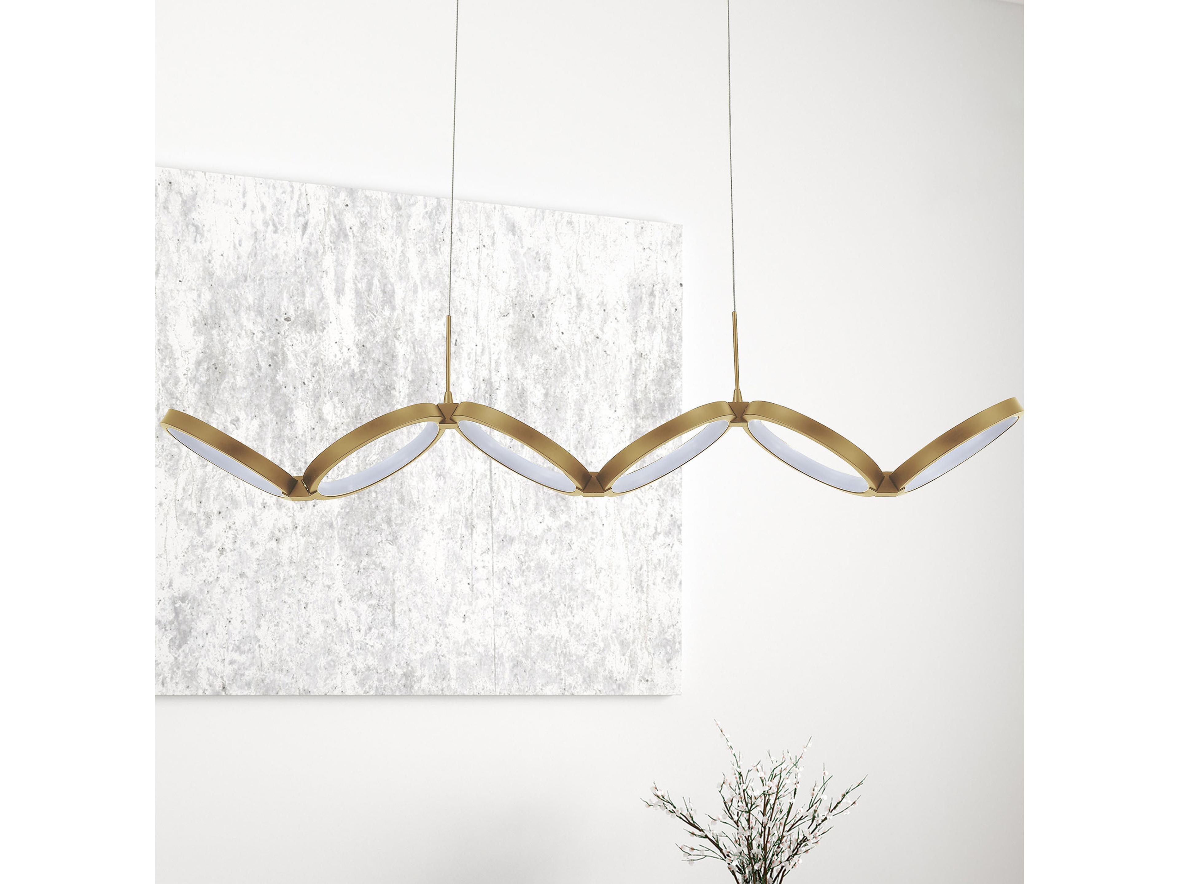 Dainolite Philo 1-Light Aged Brass Linear Island Pendant