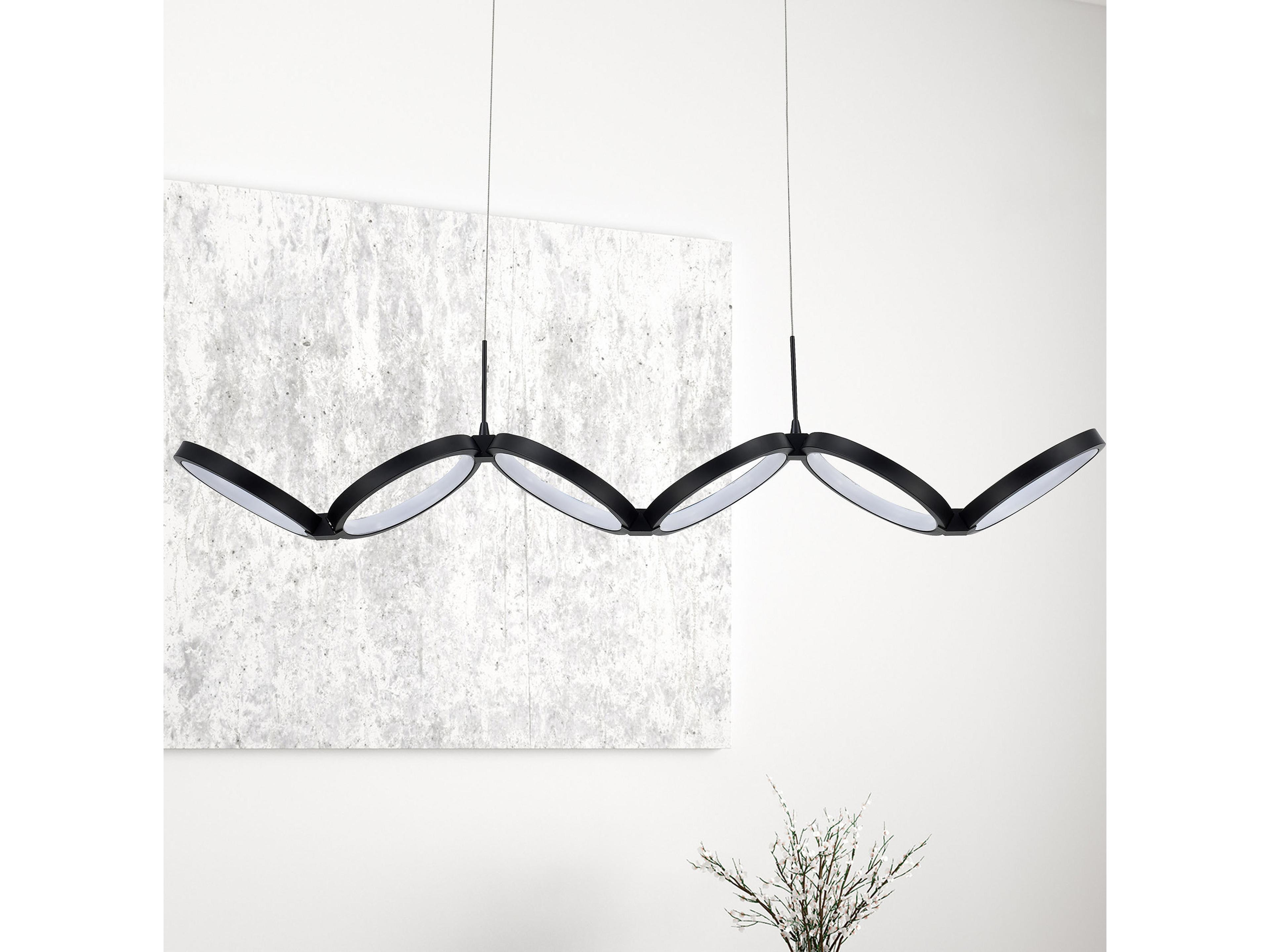 Dainolite Philo 1-Light Matte Black Linear Island Pendant
