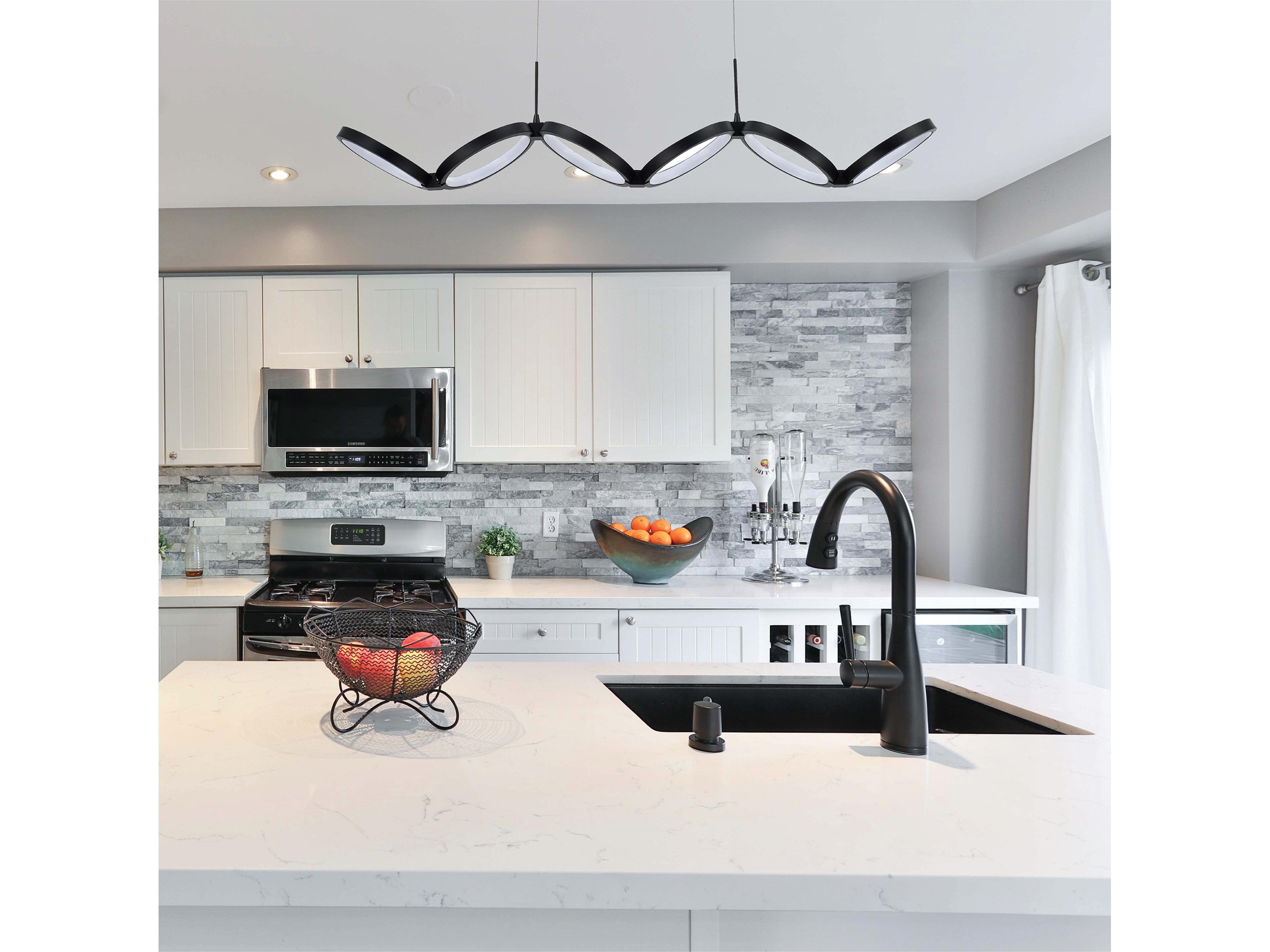 Dainolite Philo 1-Light Matte Black Linear Island Pendant
