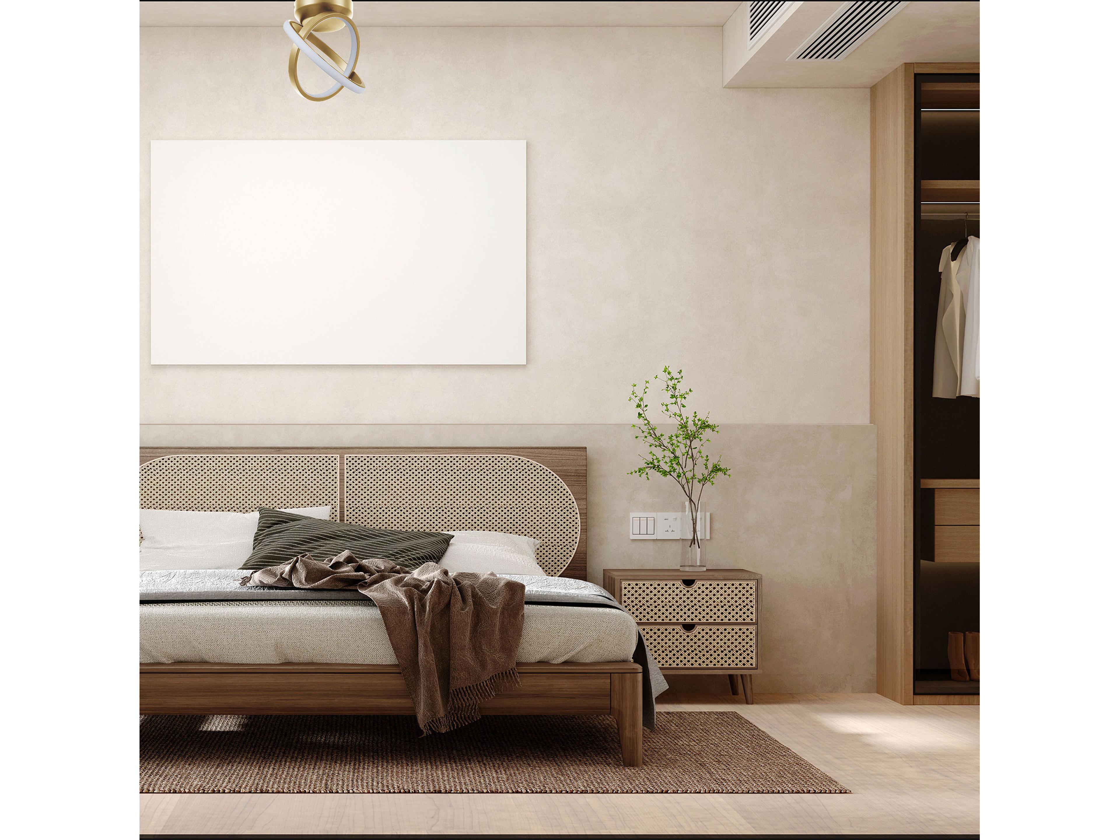 Dainolite Philo 1-Light Aged Brass Geometric Semi Flush Mount