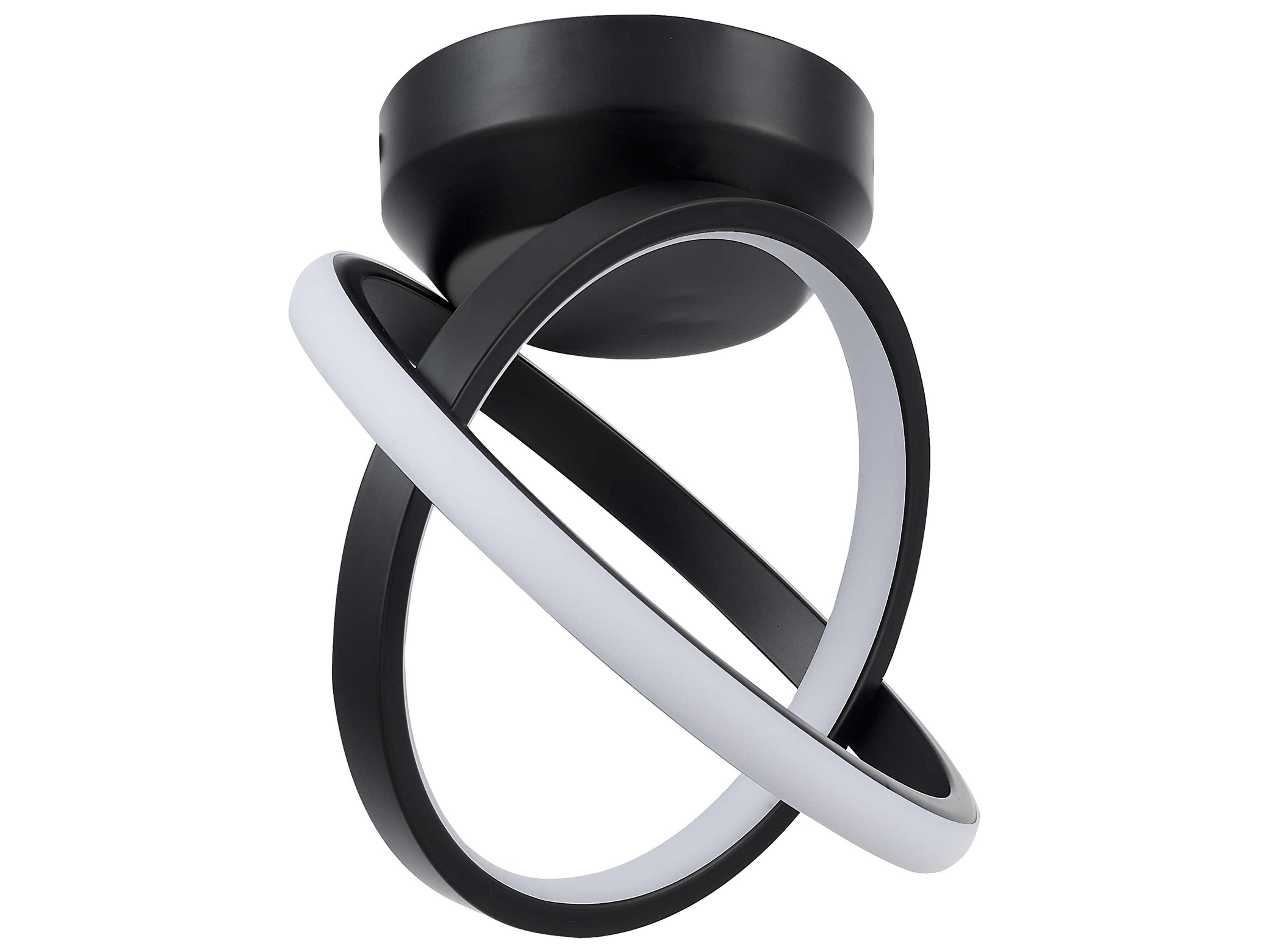 Philo 1-Light Matte Black Geometric Semi Flush Mount