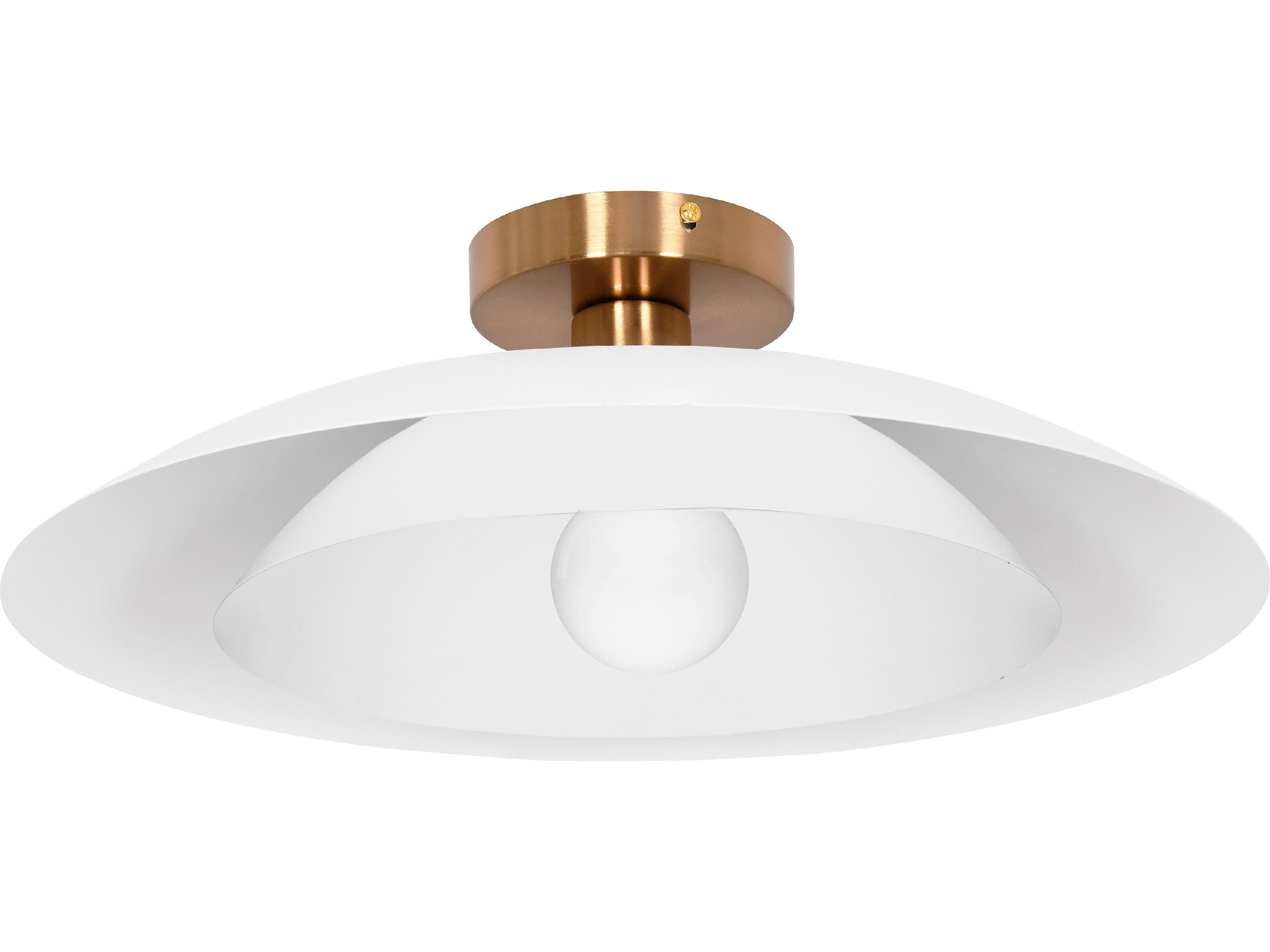 Pima 1-Light Matte White Dome Semi Flush Mount