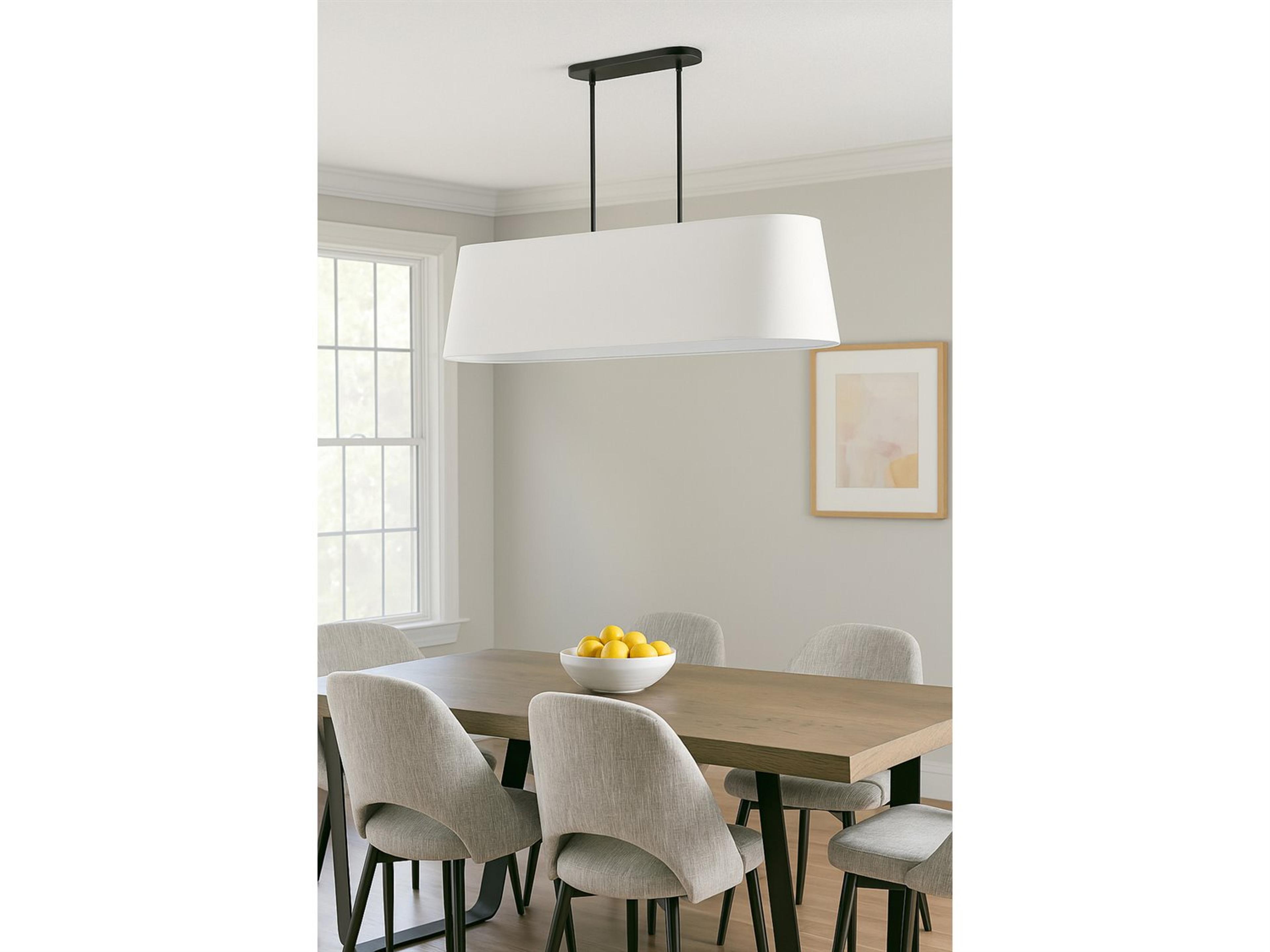 Dainolite Pita 4-Light Matte Black White Island Pendant