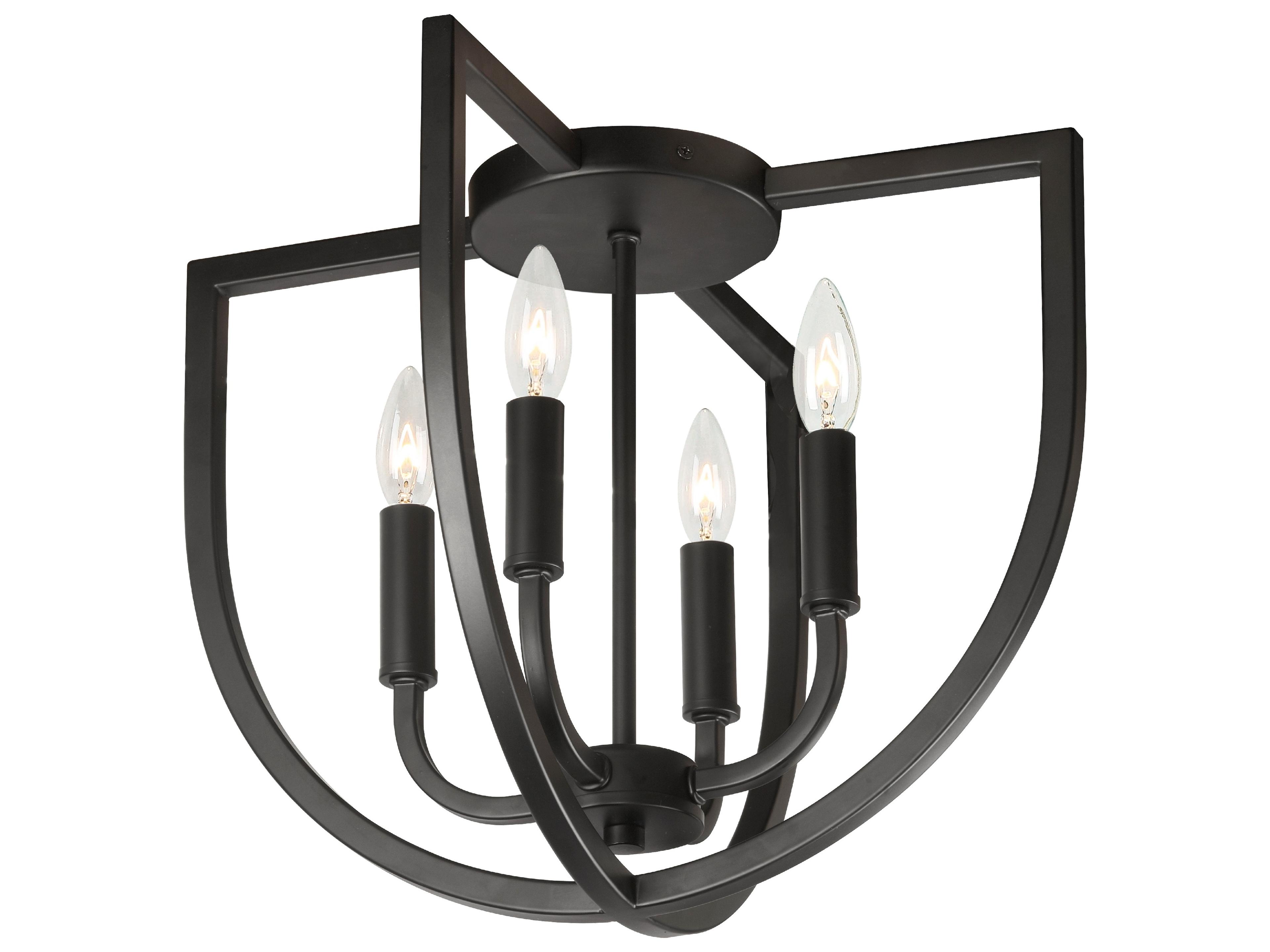 Pamela 4-Light Matte Black Flush Mount