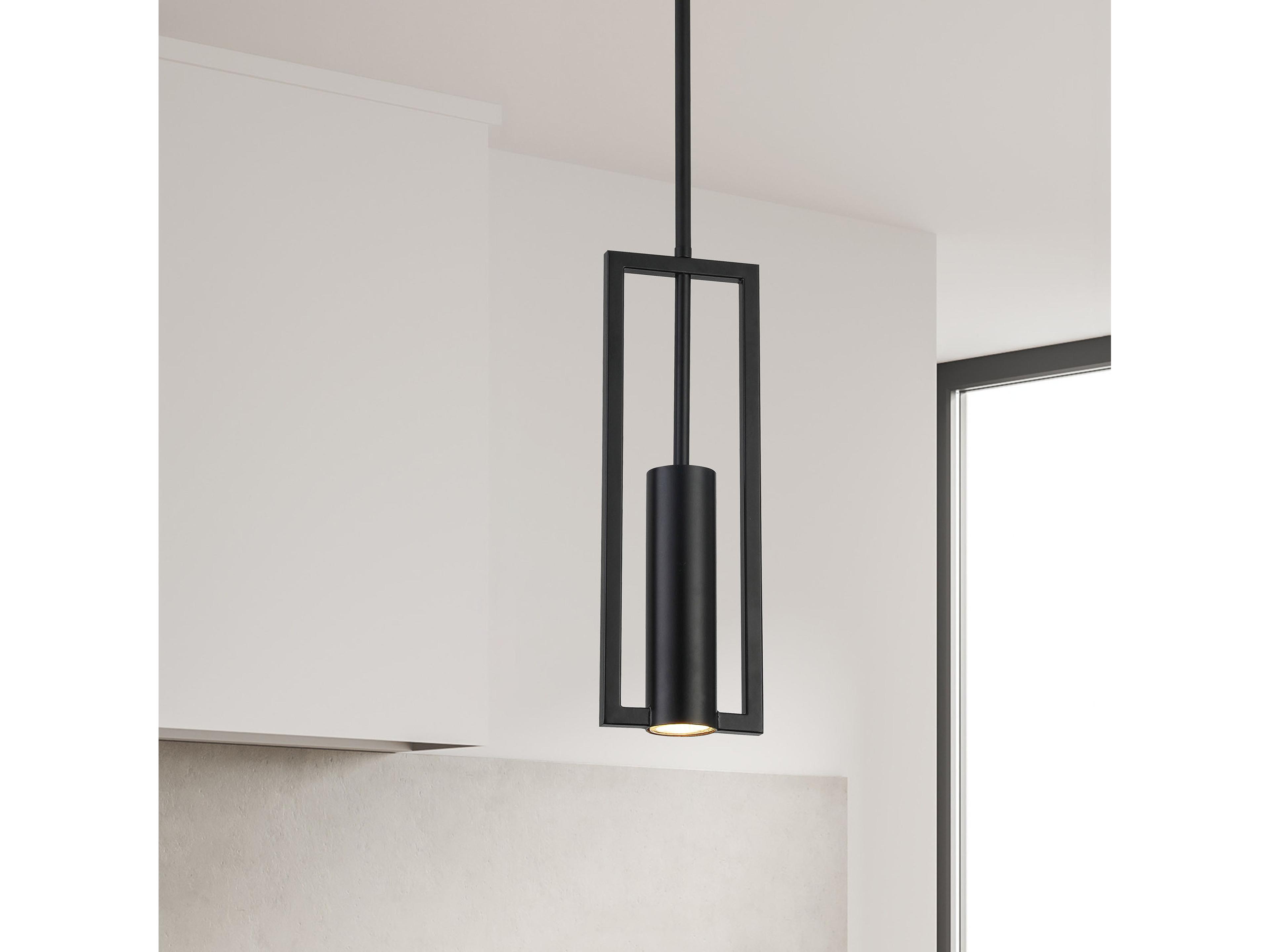 Dainolite Pauline 1-Light Matte Black Geometric Mini Pendant
